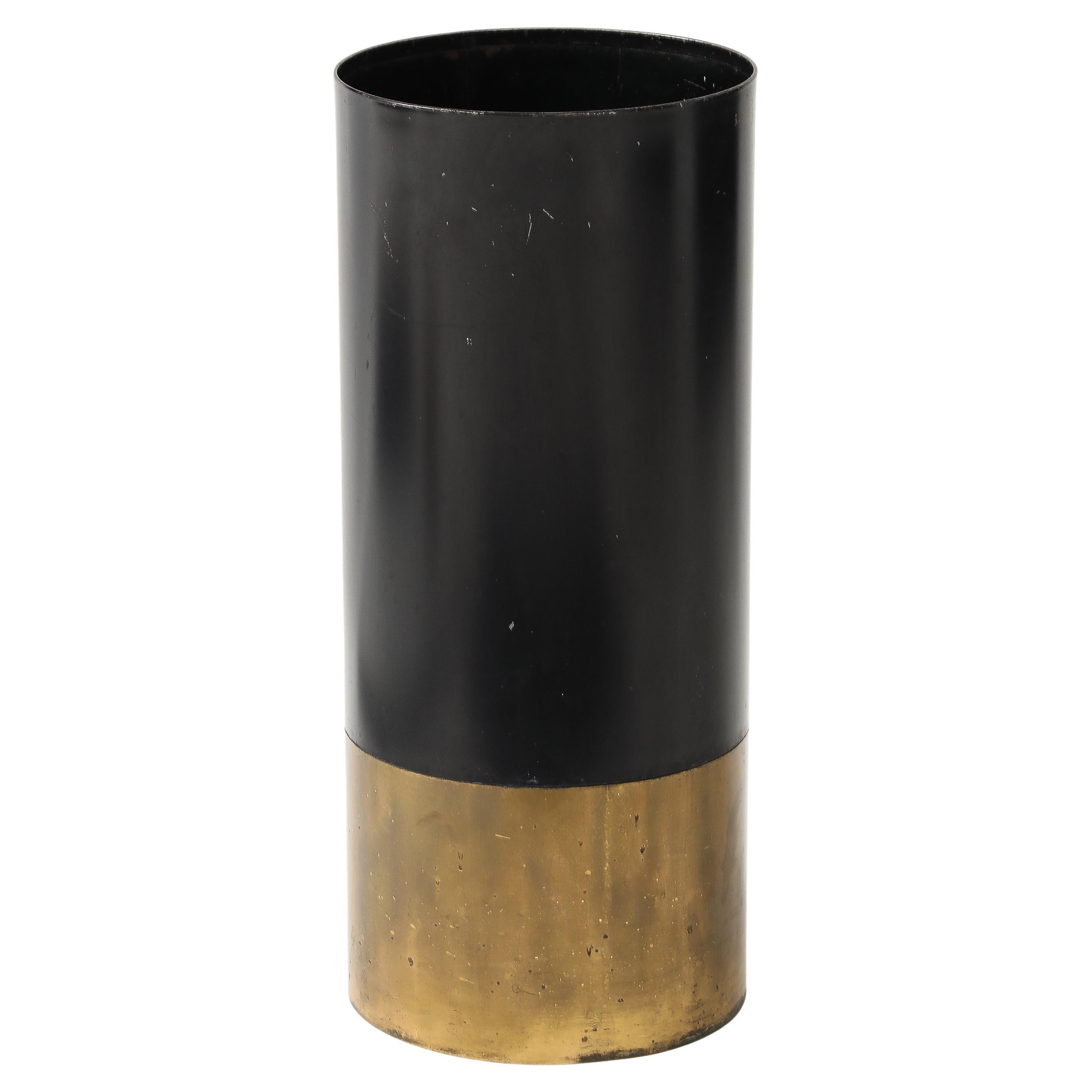 Luigi Caccia Dominioni 'Cartuccia' Metall/Messing Umbrella Stand, Azucena, Italien