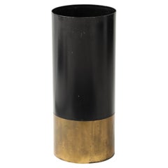 Luigi Caccia Dominioni 'Cartuccia' Metal/Brass Umbrella Stand, Azucena, Italie