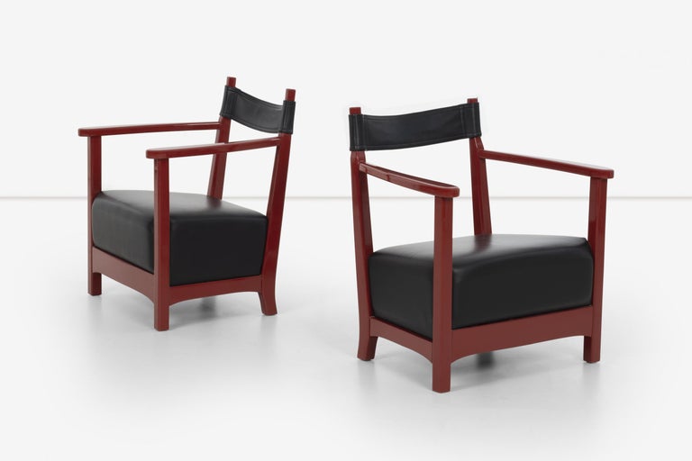 Mid-Century Modern Luigi Caccia Dominioni Chinotto Azucena Easy Lounge Chairs For Sale