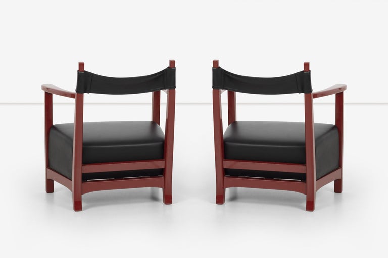 Luigi Caccia Dominioni Chinotto Azucena Easy Lounge Chairs In Good Condition For Sale In Chicago, IL