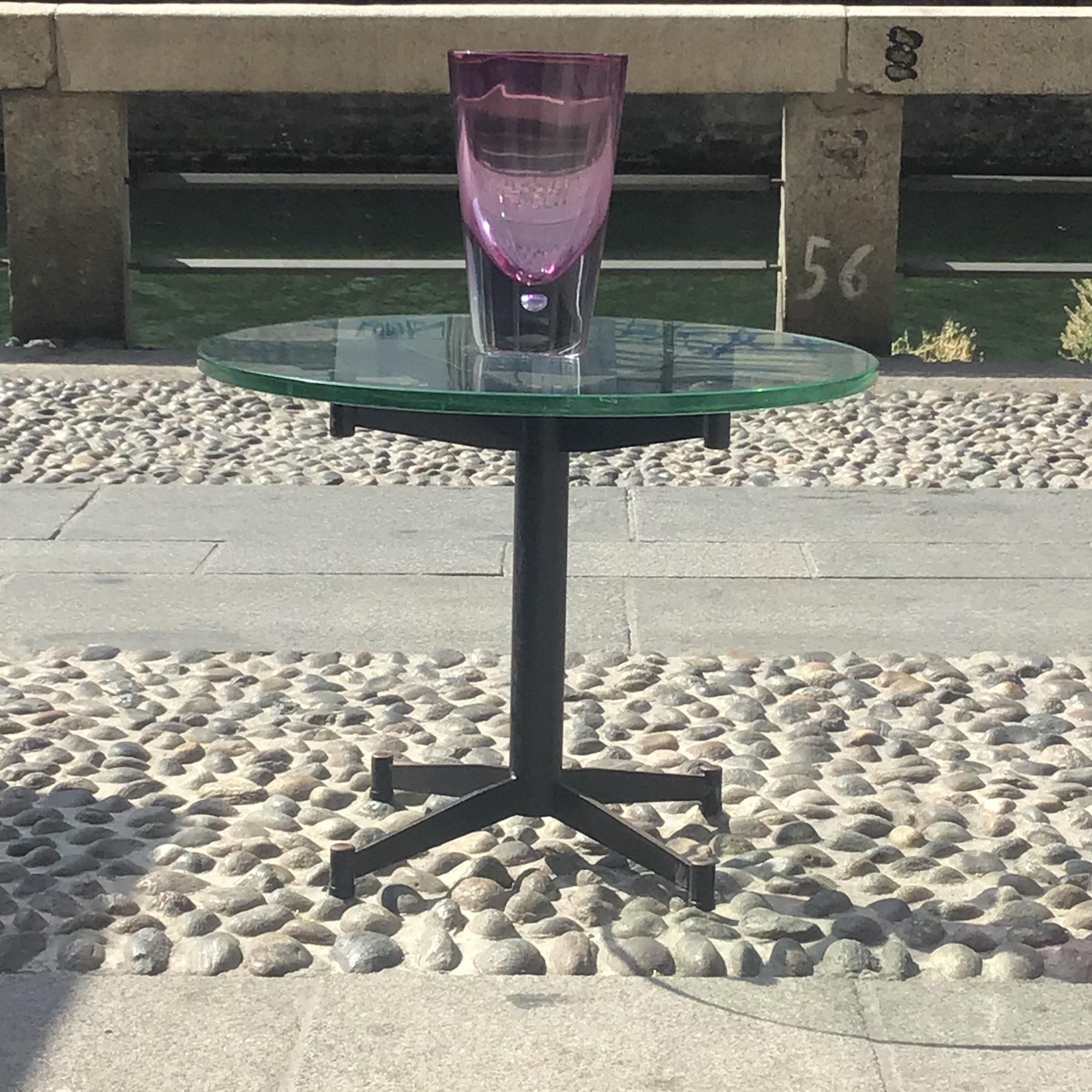 Luigi Caccia Dominioni Couchtisch aus Glas und Eisen, 1950, Italien im Angebot 11