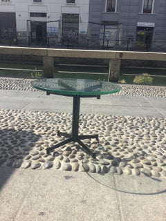 Table basse en verre et fer Luigi Caccia Dominioni, 1950, Italie
