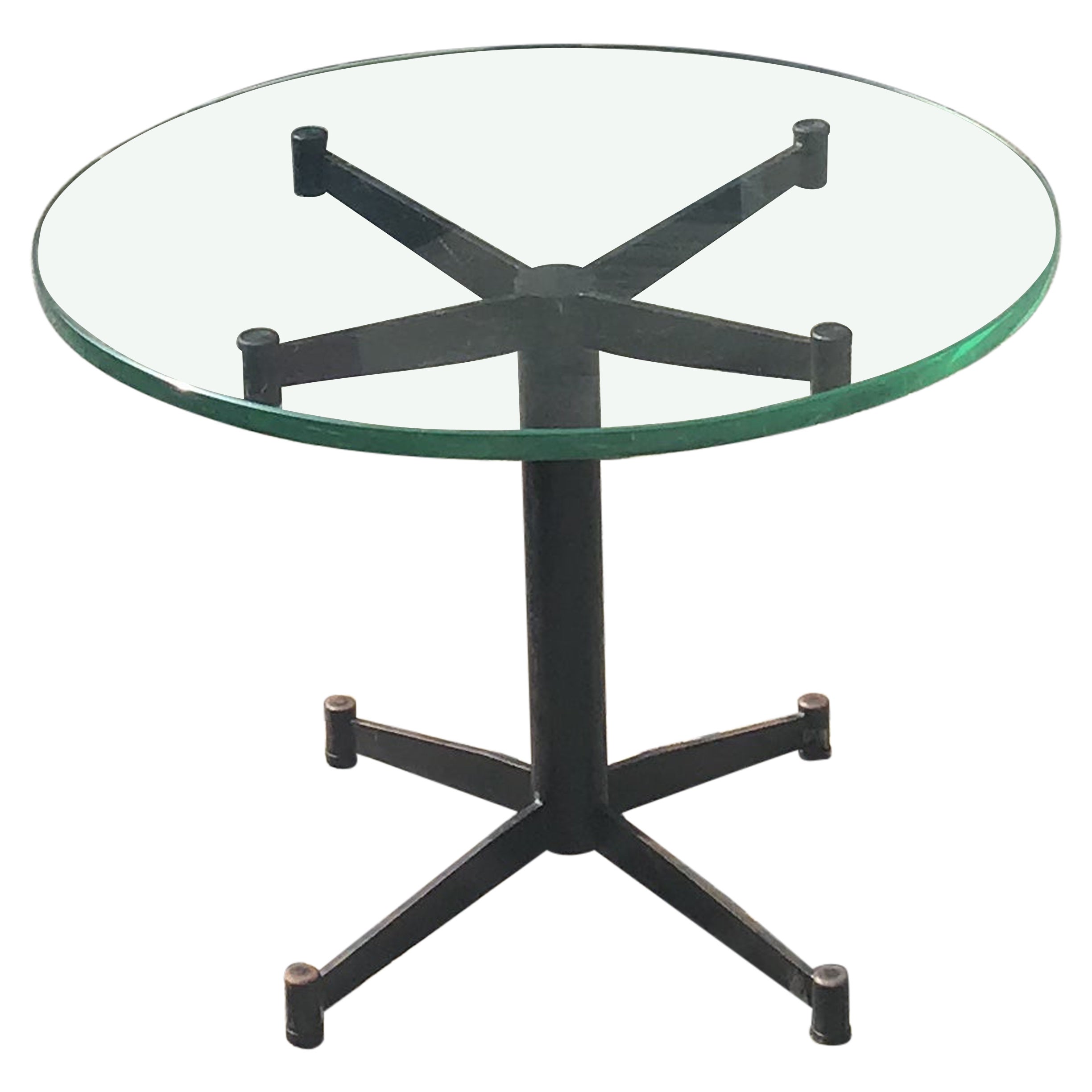 Luigi Caccia Dominioni Coffee Table Glass Iron, 1950, Italy For Sale