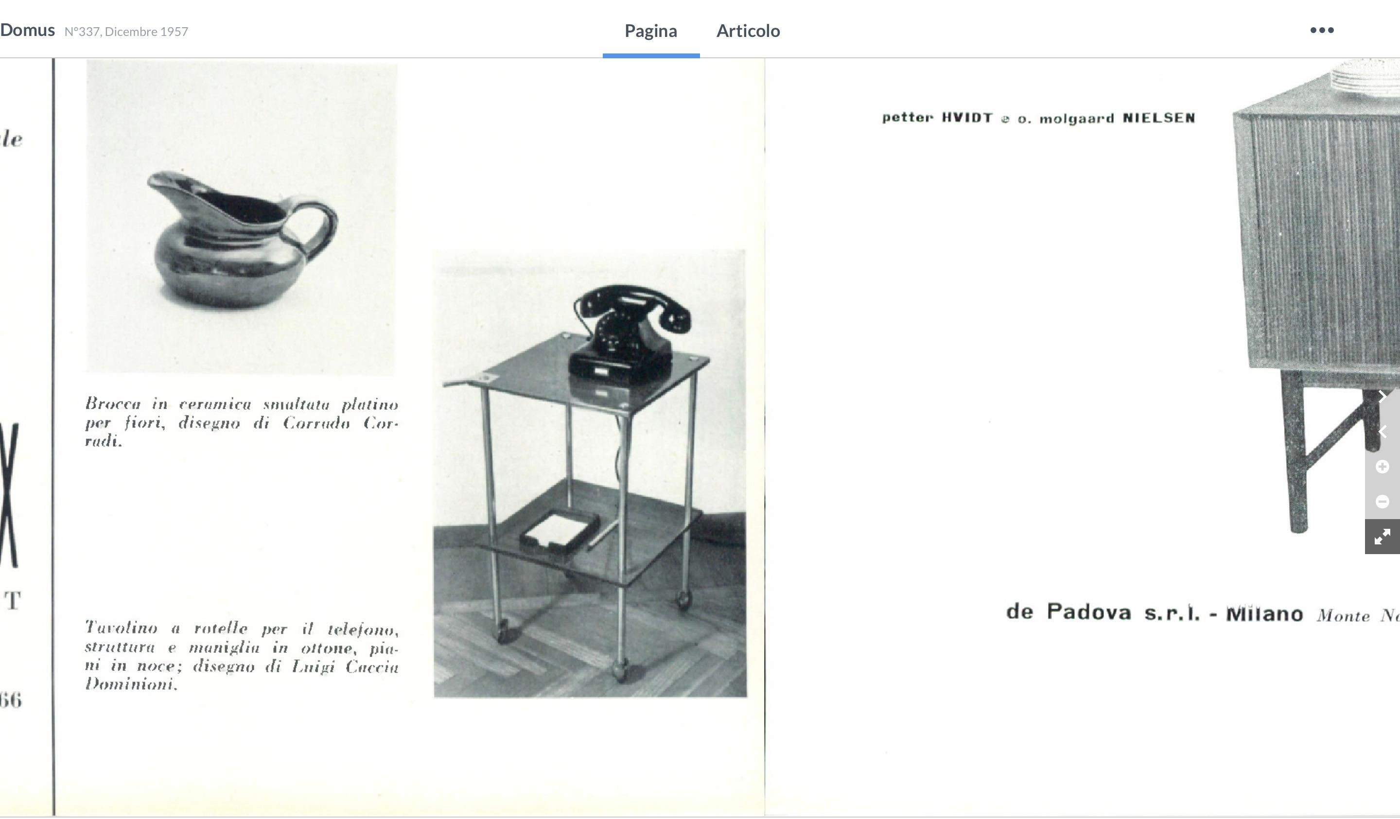 Luigi Caccia Dominioni, Coppia di tavolini a rotelle, prod. Azucena, 1957 en vente 9