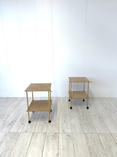 Luigi Caccia Dominioni, Coppia di tavolini a rotelle, prod. Azucena, 1957