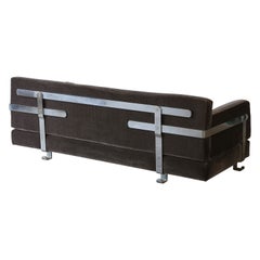Luigi Caccia Dominioni Fasce Cromate Sofa, New Mohair, Italy, 1960s