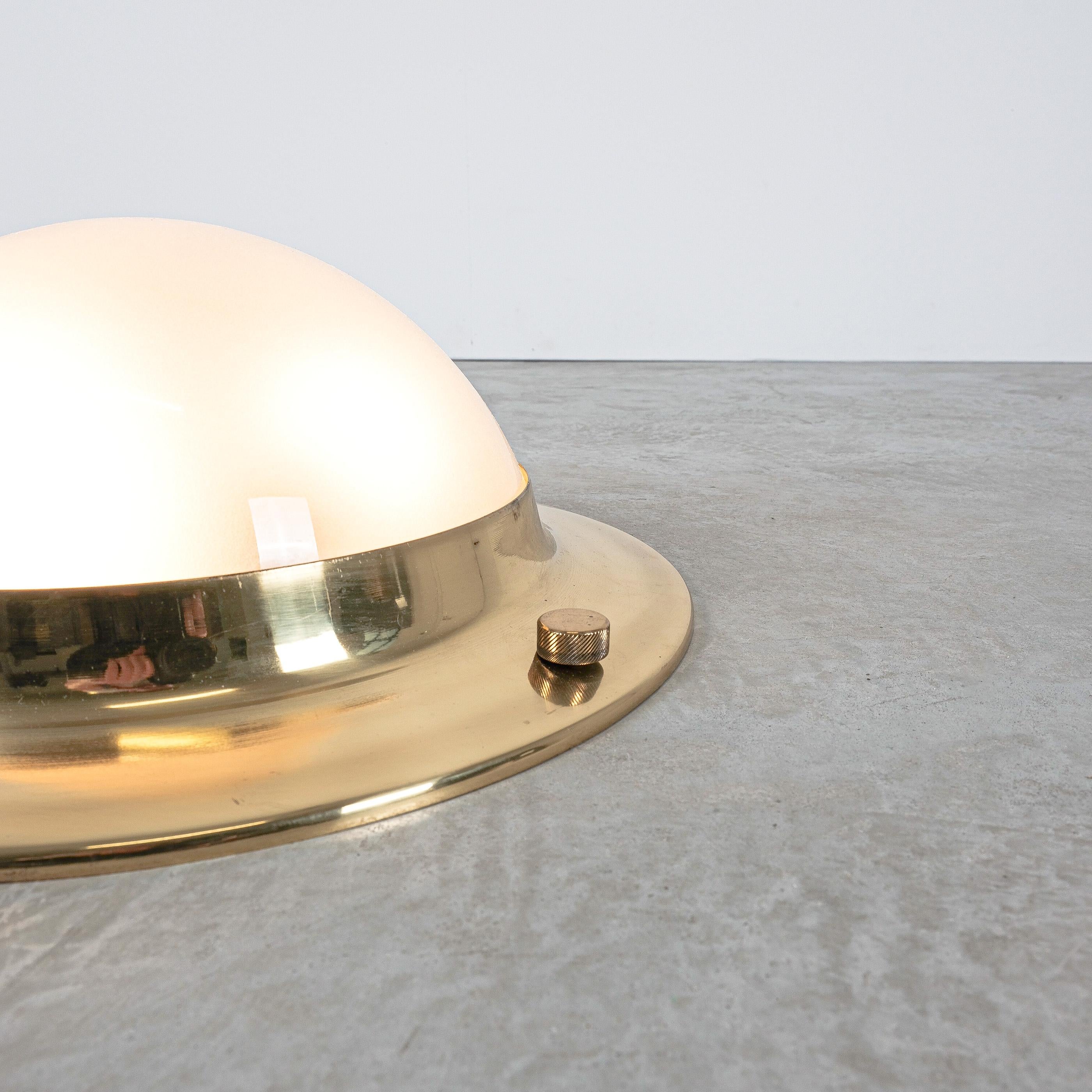 Mid-20th Century Luigi Caccia Dominioni Flush Mounts Brass Glass Light Lsp6 Tommy Lamps Azucena For Sale