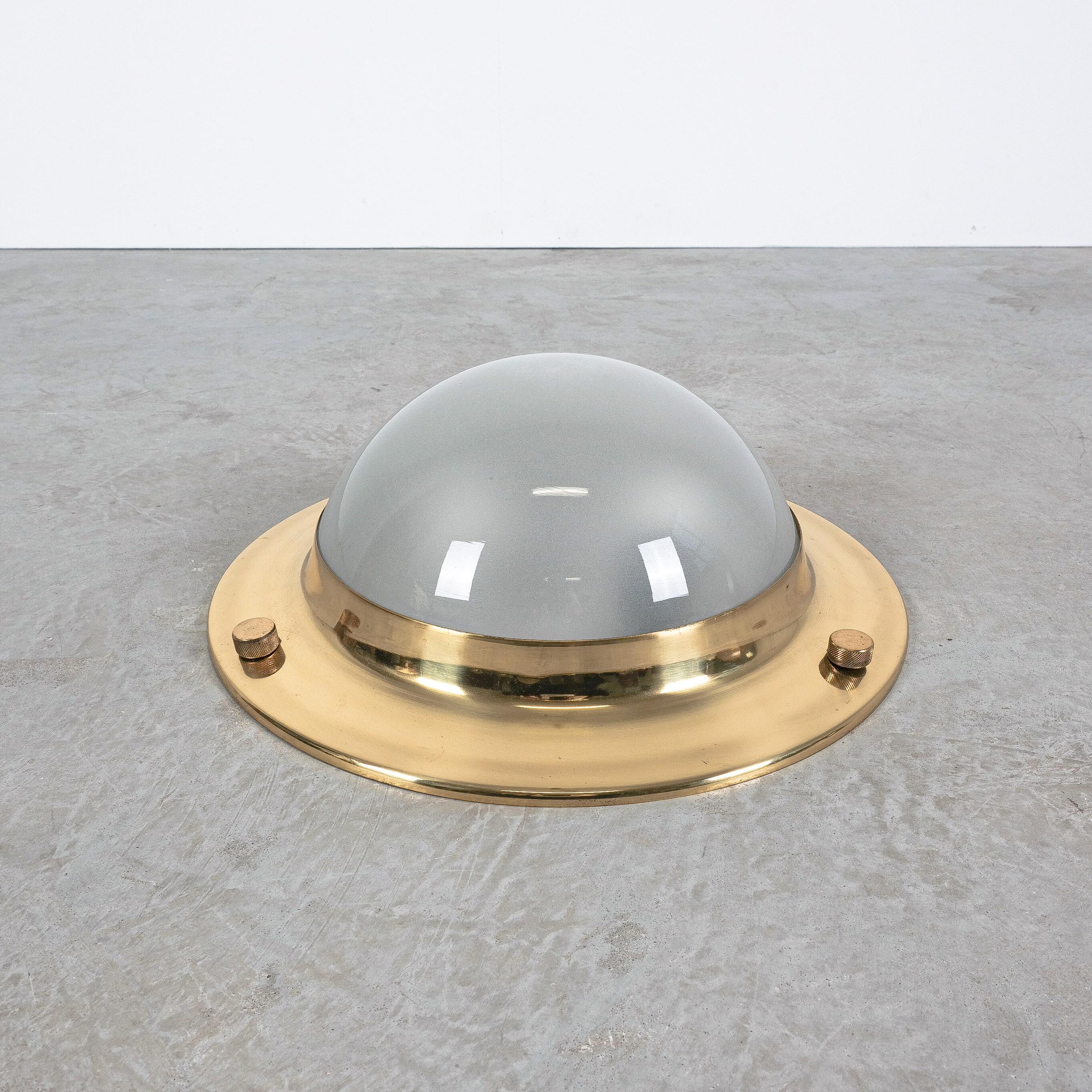 Luigi Caccia Dominioni Flush Mounts Brass Glass Light Lsp6 Tommy Lamps Azucena For Sale 1