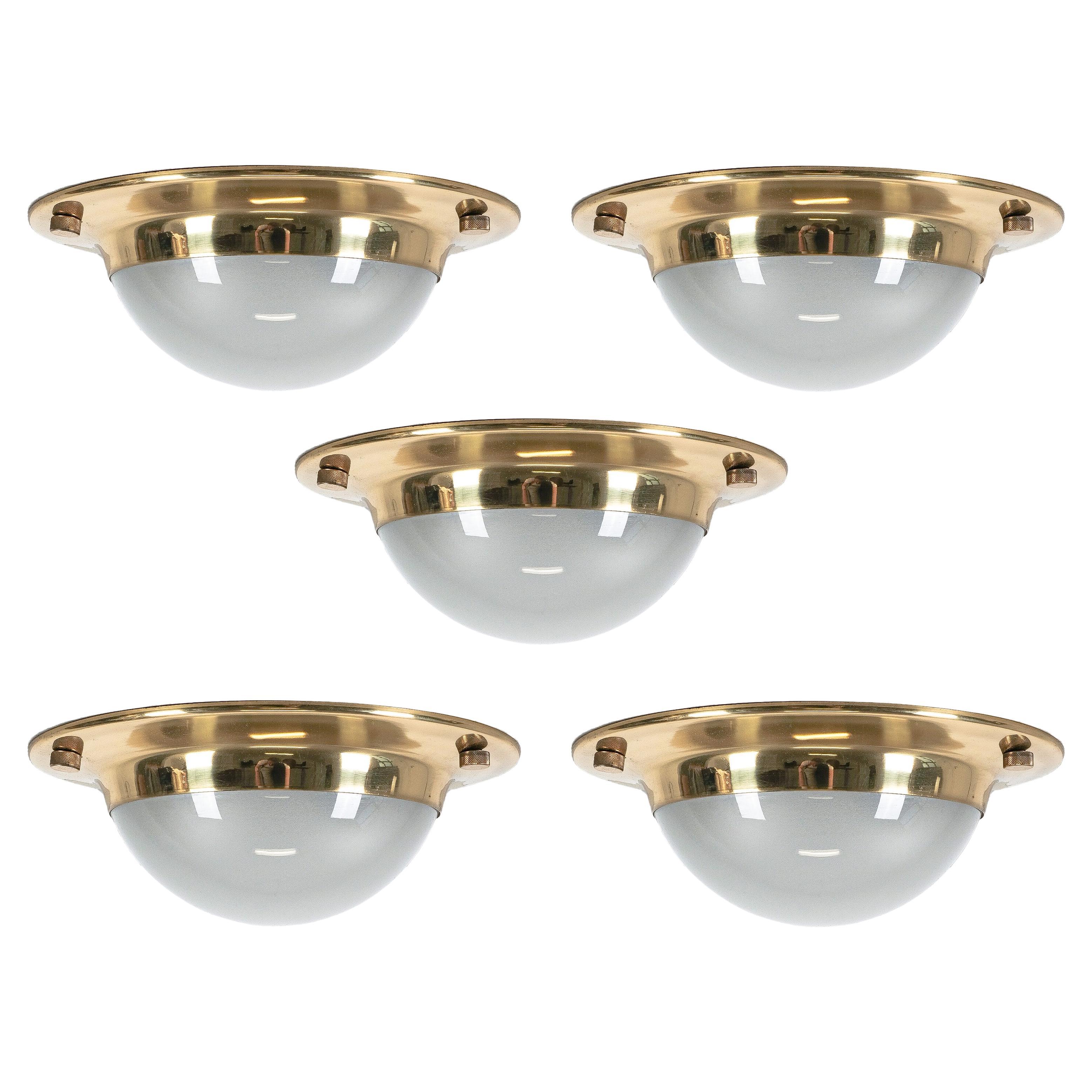 Luigi Caccia Dominioni Flush Mounts Brass Glass Light Lsp6 Tommy Lamps Azucena