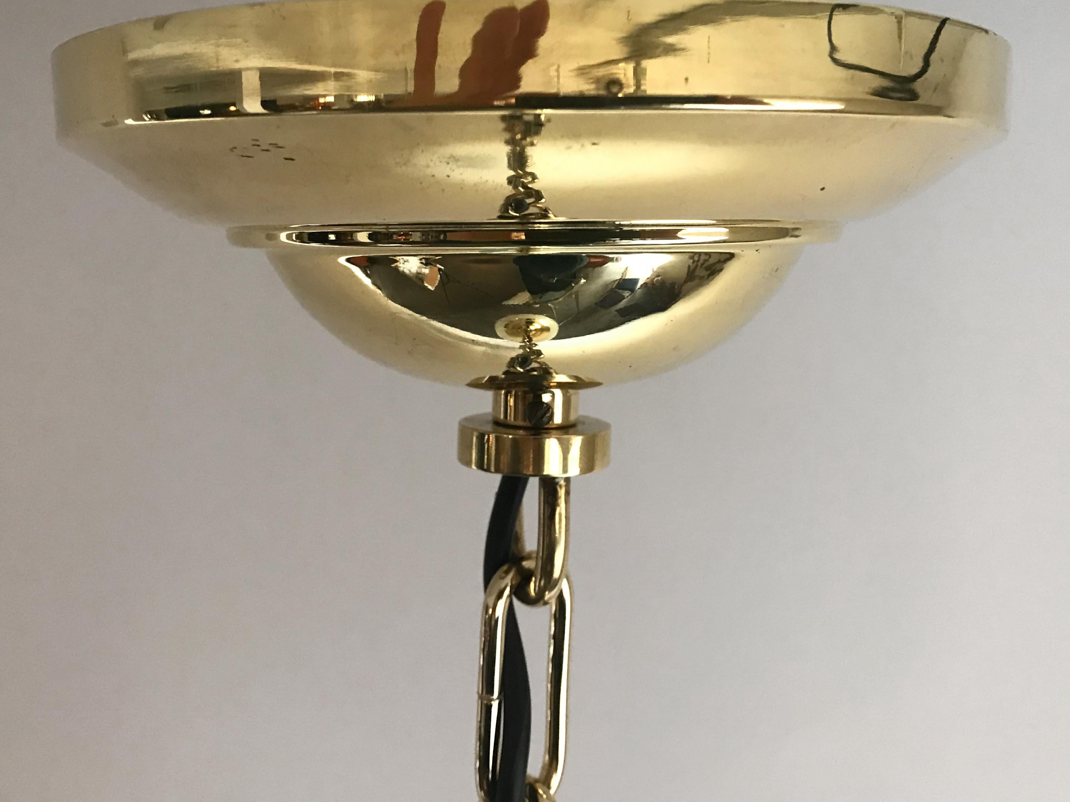 Luigi Caccia Dominioni for Azucena Big Brass Glass Pendant Lamp, 1954 4