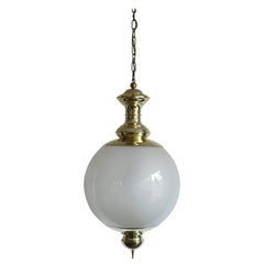 Luigi Caccia Dominioni for Azucena Big Brass Glass Pendant Lamp, 1954