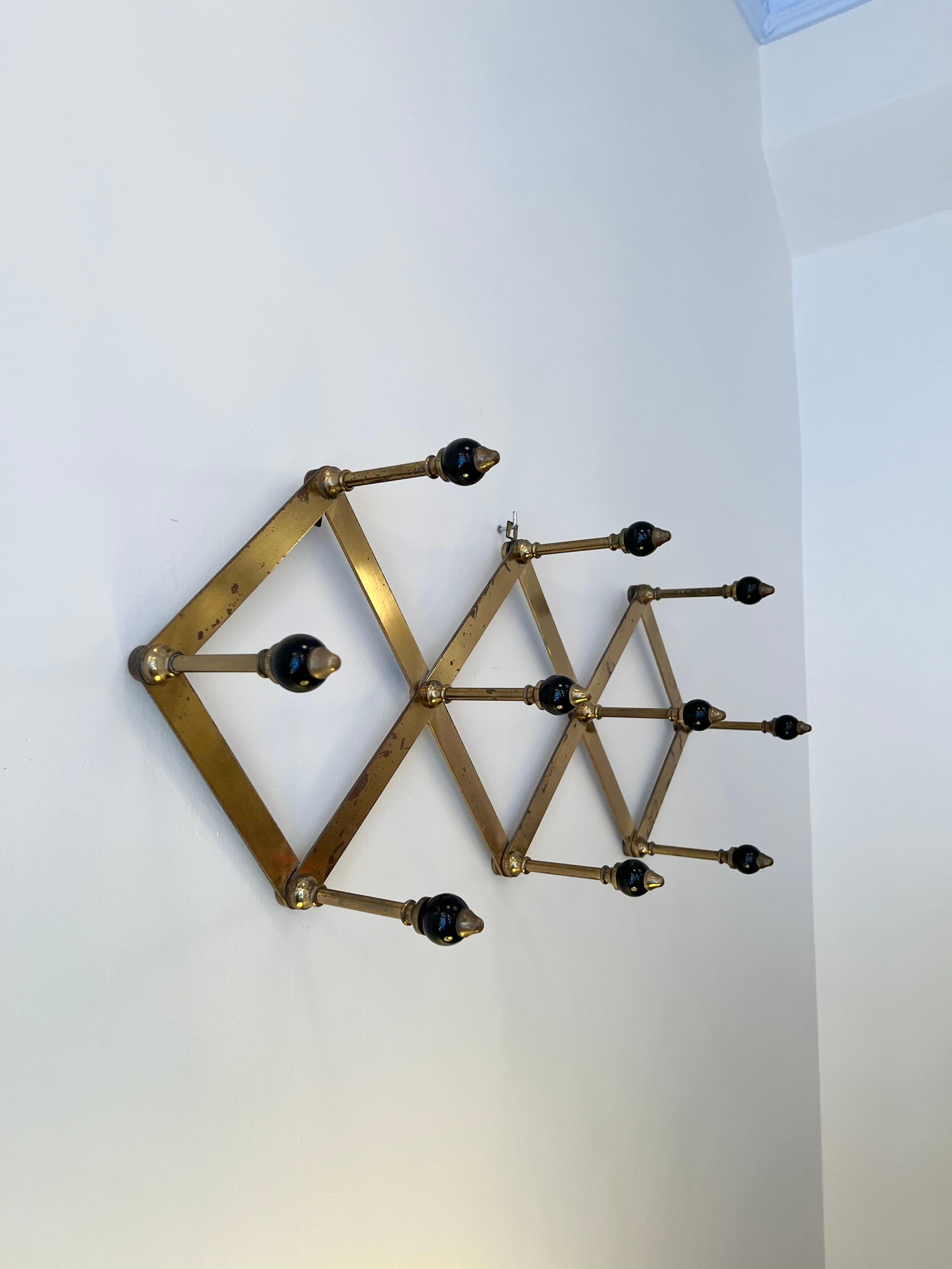 Mid-20th Century Luigi Caccia Dominioni for Azucena Brass Coat Rack/Hanger, Italy, 1950s