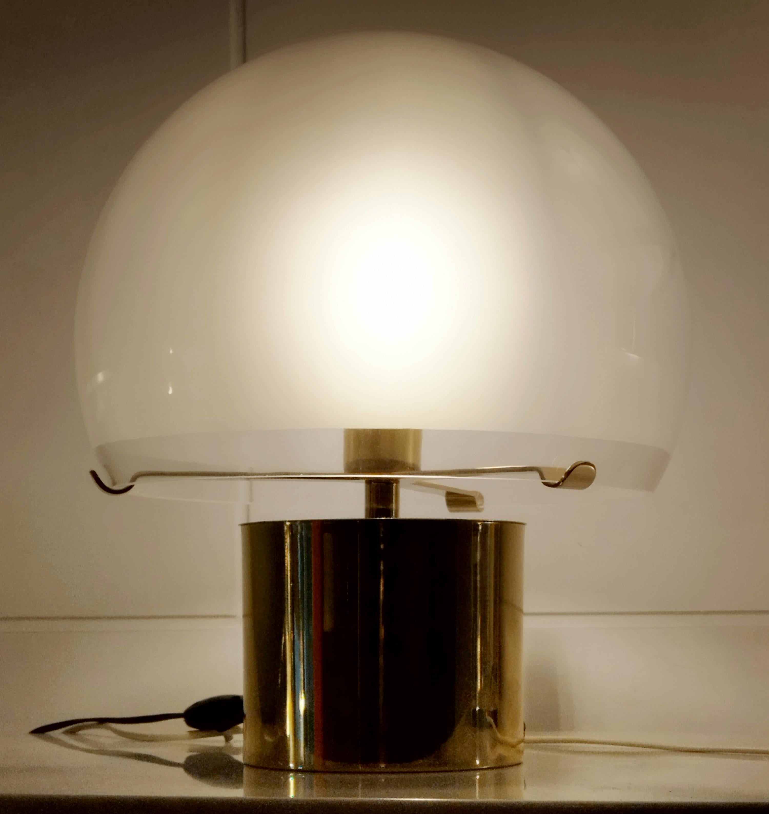 Italian Luigi Caccia Dominioni for Azucena Brass Table Lamp Mod LTA6 Porcino Italy 1960s
