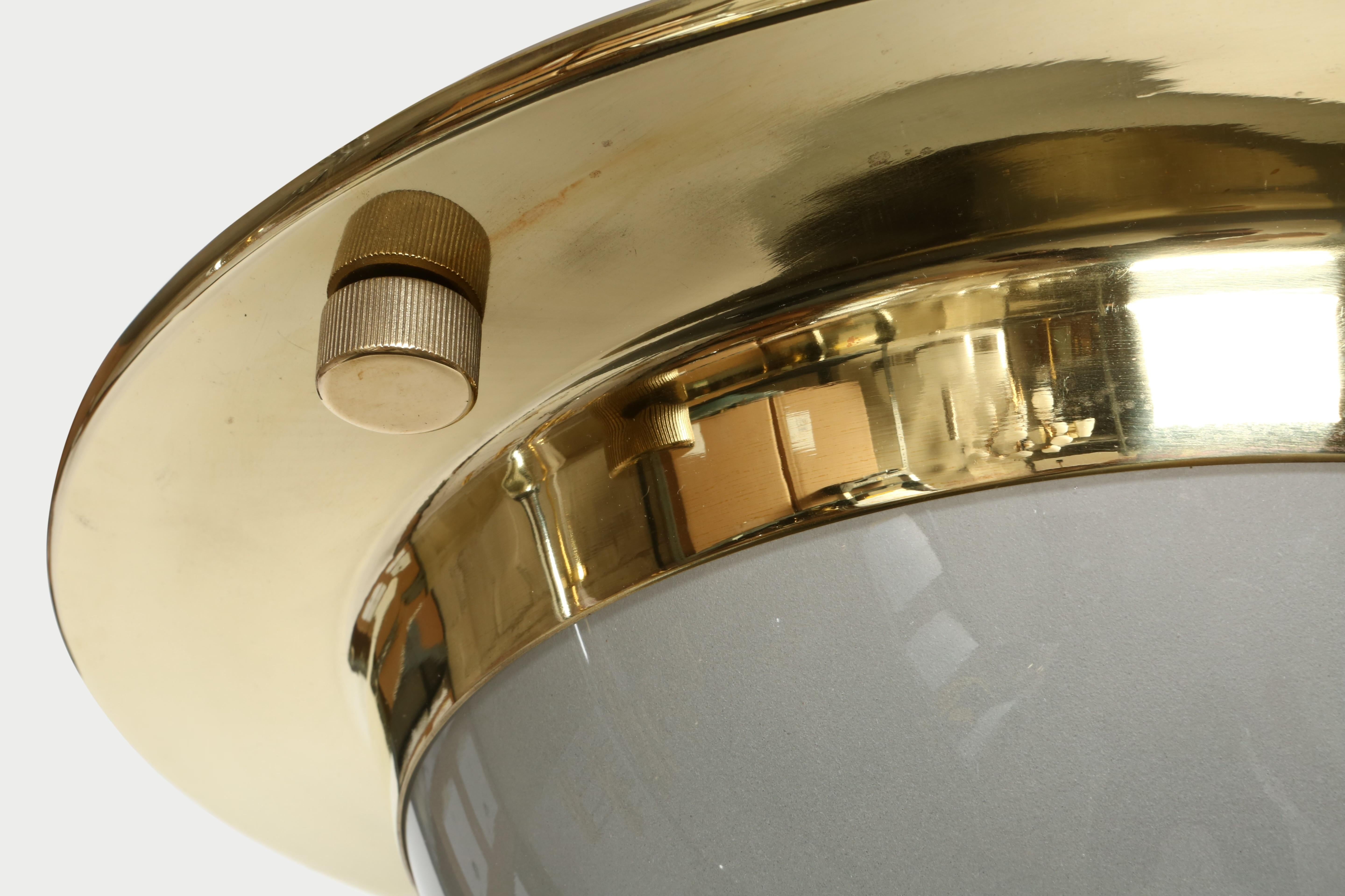 Brass Luigi Caccia Dominioni for Azucena ceiling light Tommy model LSp6, Large For Sale