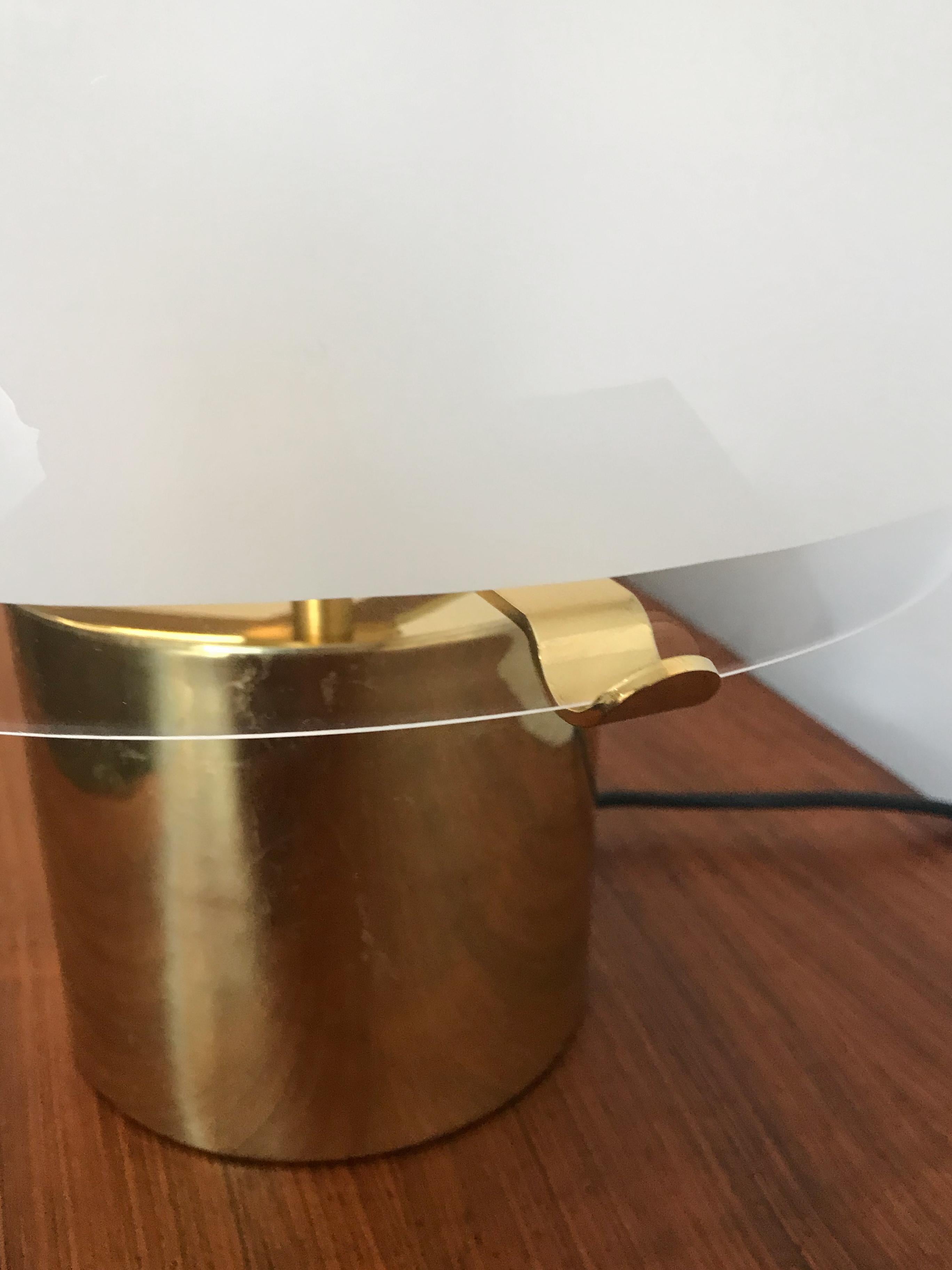 Mid-20th Century Luigi Caccia Dominioni for Azucena Italian Brass Glass Table Lamp 