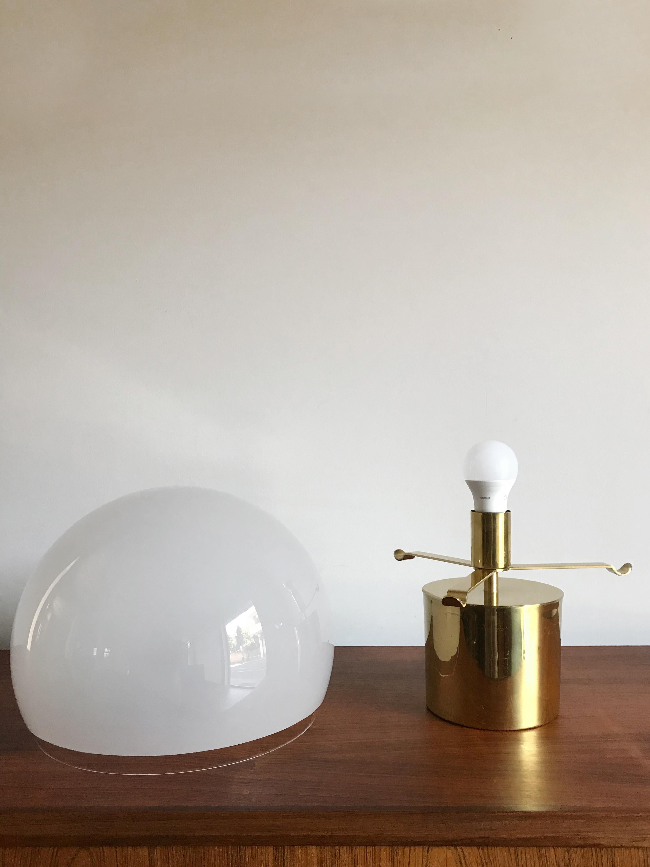 Luigi Caccia Dominioni for Azucena Italian Brass Glass Table Lamp 