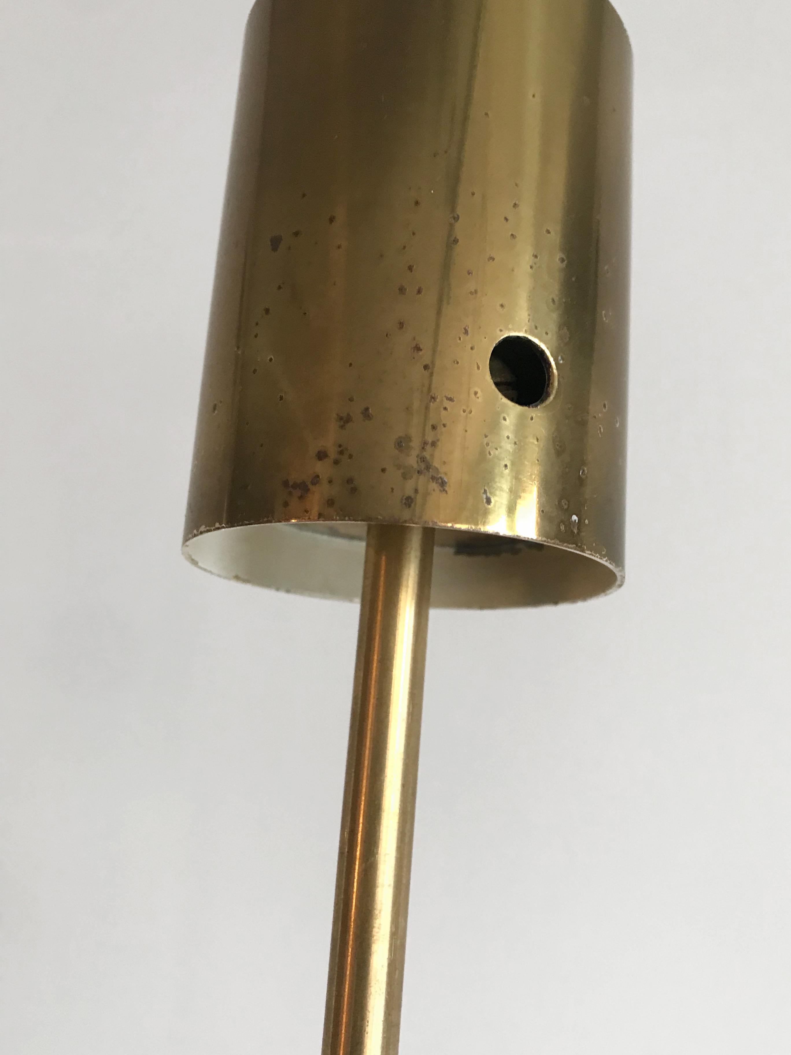 Luigi Caccia Dominioni for Azucena Italian Glass Brass Pendant Lamp LS2, 1950s  7