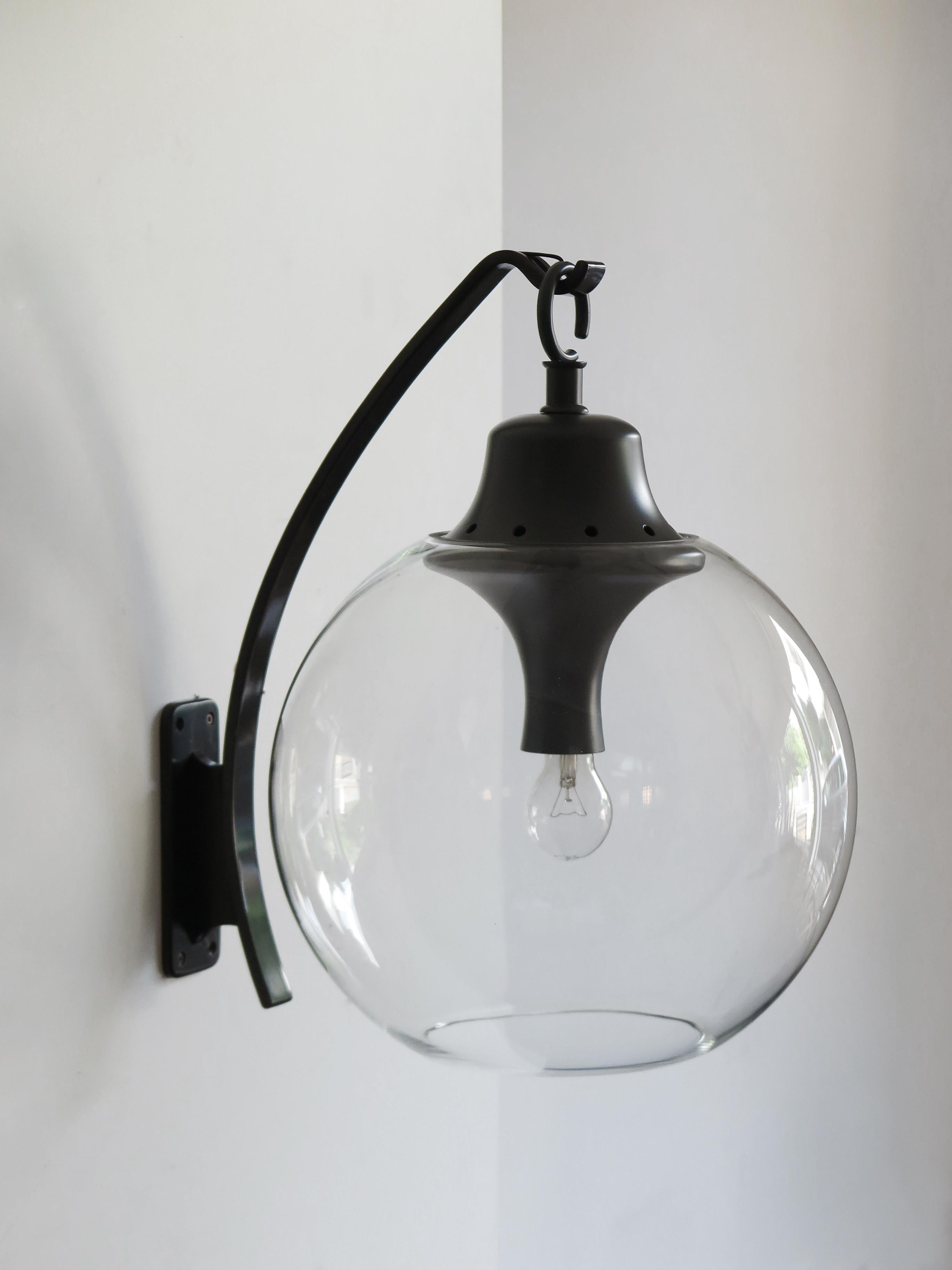 Metal Luigi Caccia Dominioni for Azucena Italian Glass Sconce Wall Lamp 1950s