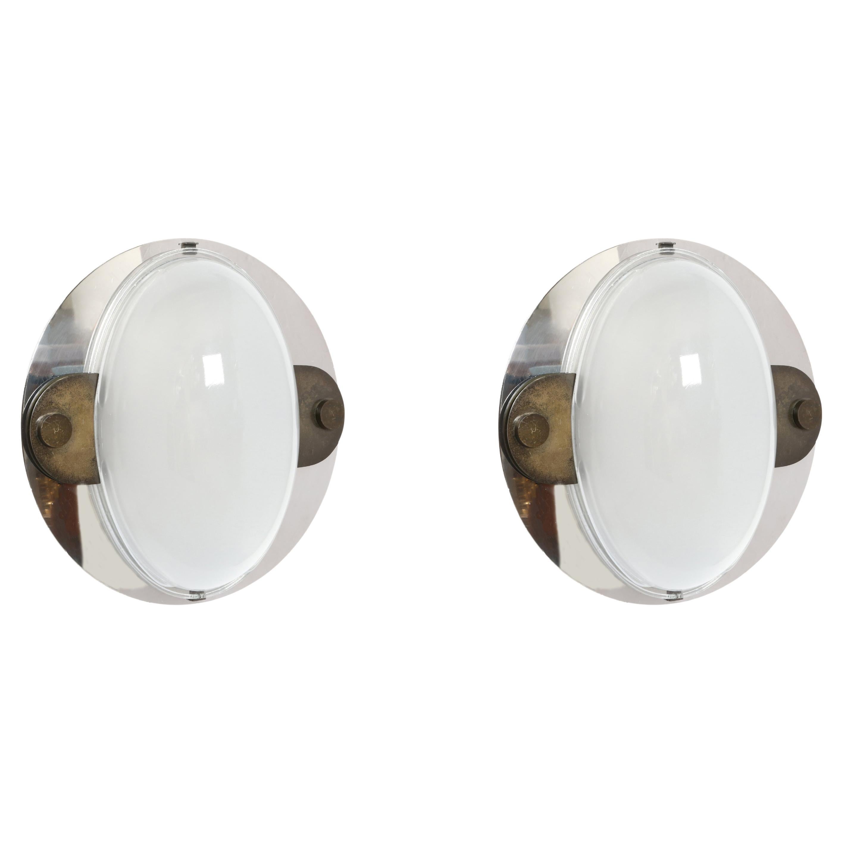 Luigi Caccia Dominioni for Azucena Large Wall Lights or Ceiling Lights, a Pair For Sale