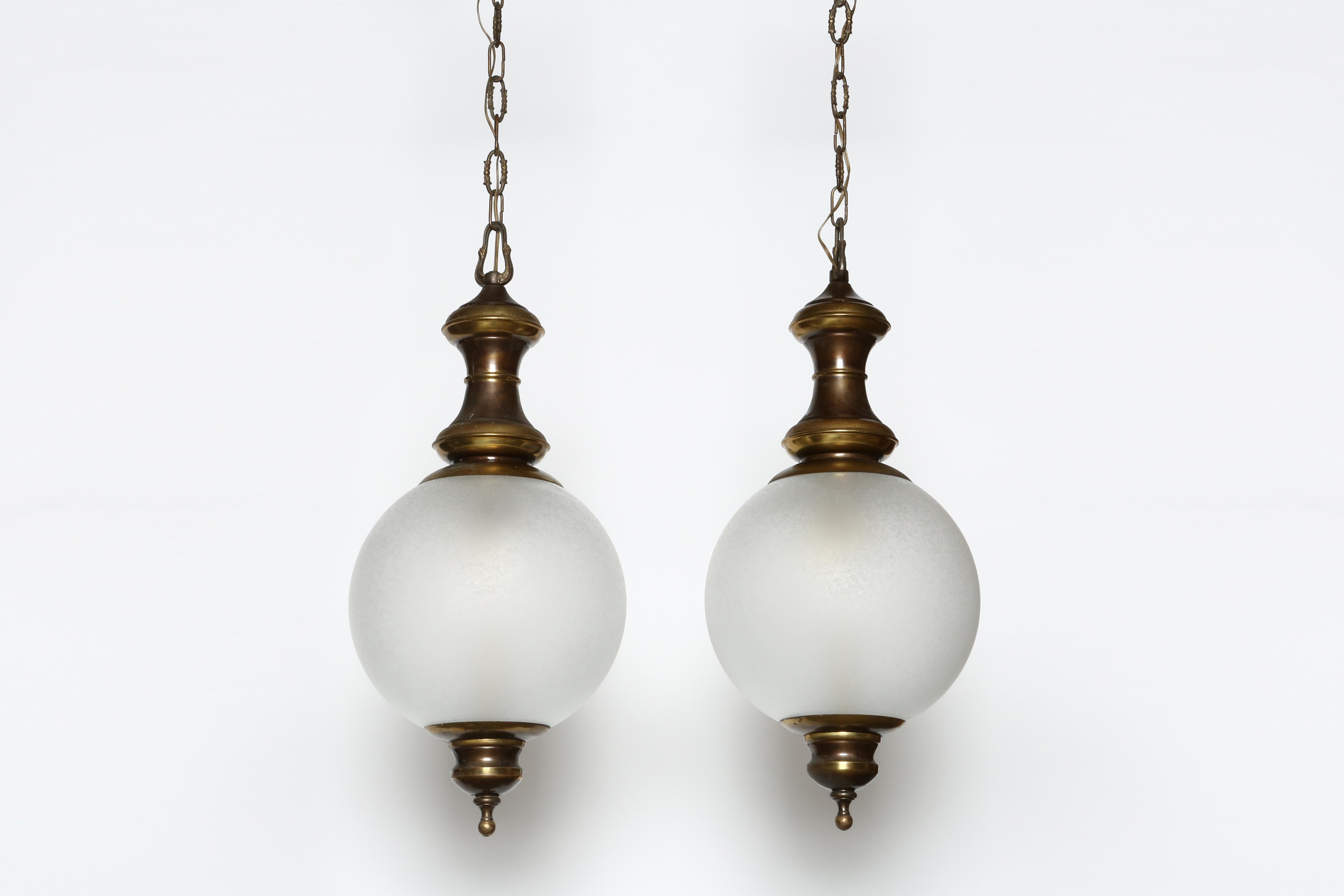 Mid-Century Modern Luigi Caccia Dominioni for Azucena attributed Pair of Ceiling Pendants