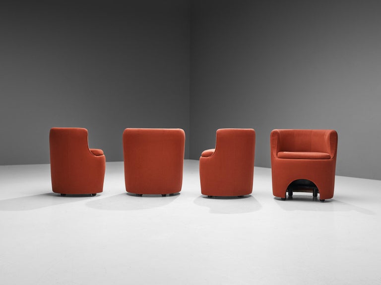 Mid-Century Modern Luigi Caccia Dominioni for Azucena Set of Four 'P22 Studio' Armchairs