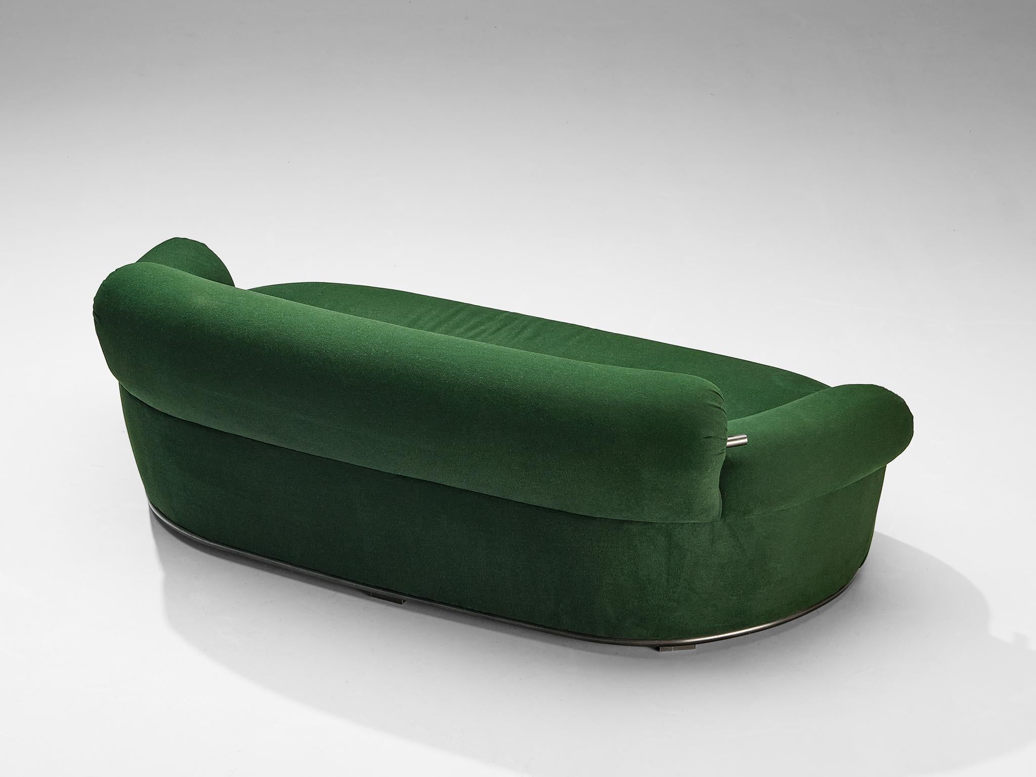Italian Luigi Caccia Dominioni for Azucena ‘Toro’ Sofa in Dark Forest Green Upholstery For Sale