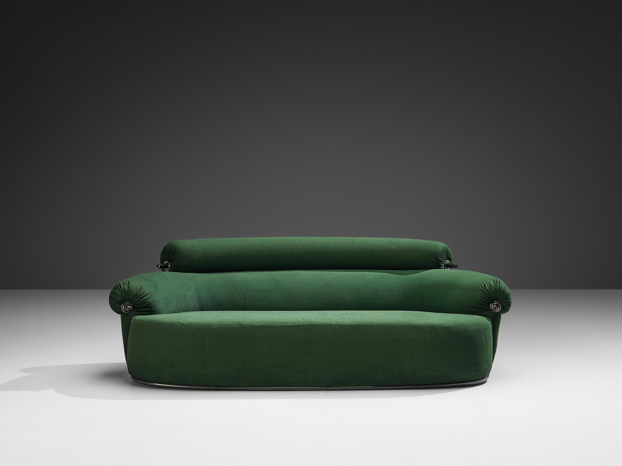 Luigi Caccia Dominioni for Azucena ‘Toro’ Sofa in Dark Forest Green Upholstery In Good Condition For Sale In Waalwijk, NL