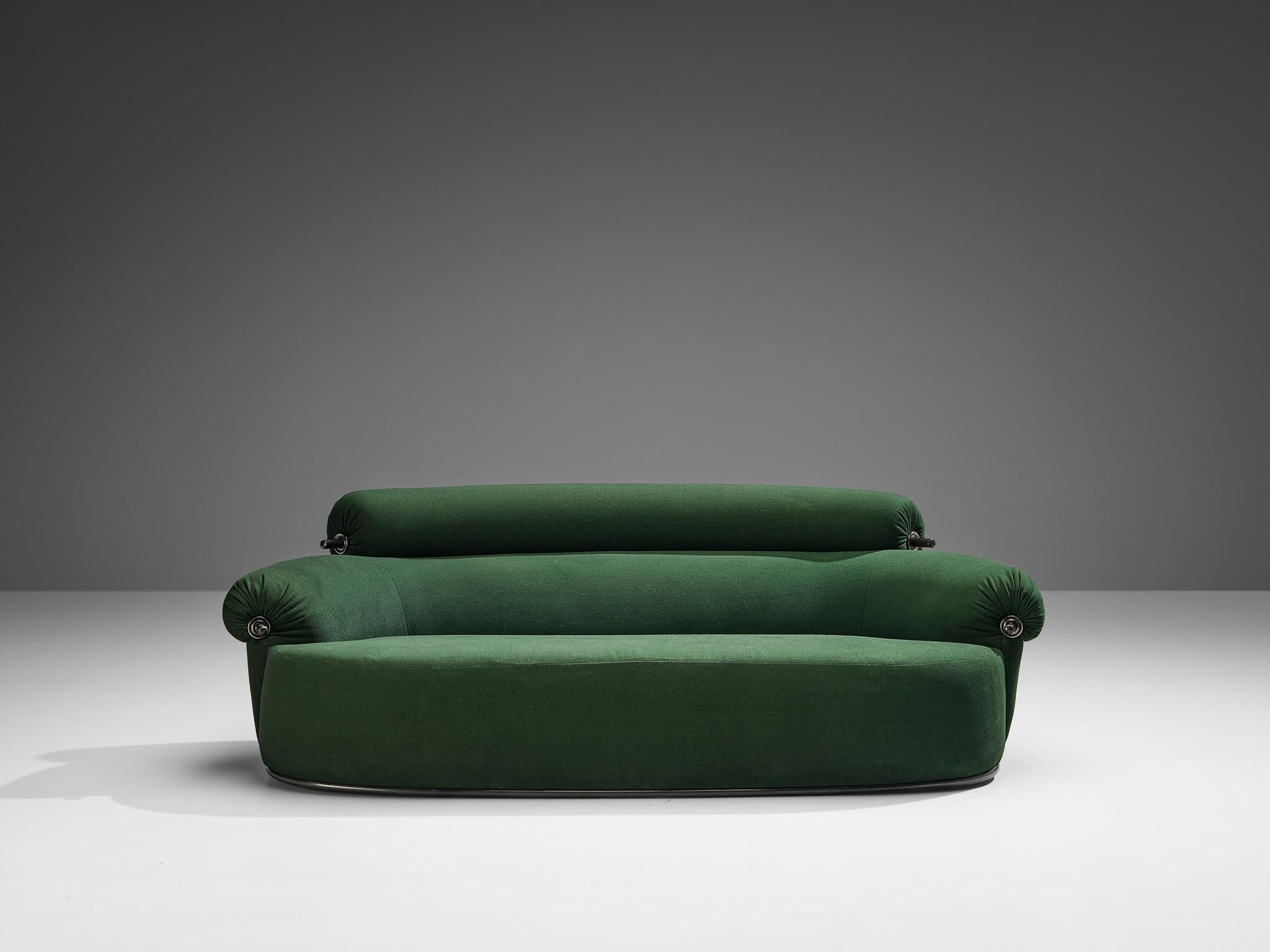 Luigi Caccia Dominioni for Azucena ‘Toro’ Sofa in Dark Forest Green Upholstery In Good Condition For Sale In Waalwijk, NL
