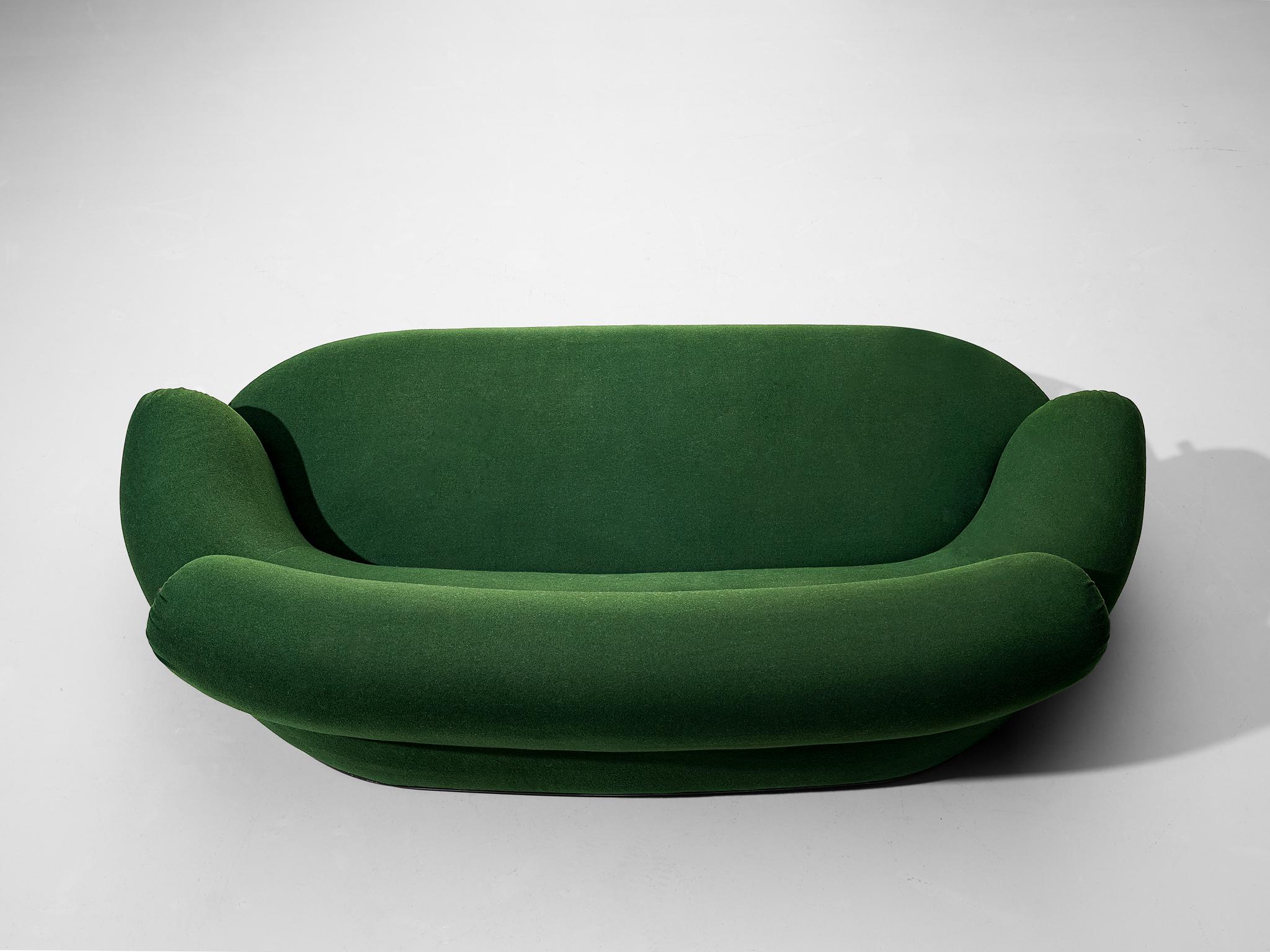 Luigi Caccia Dominioni for Azucena ‘Toro’ Sofa in Dark Forest Green Upholstery For Sale 1