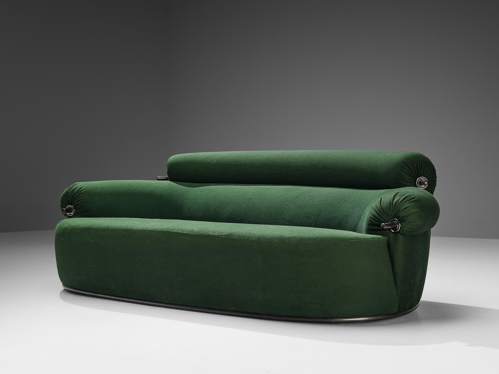 Late 20th Century Luigi Caccia Dominioni for Azucena ‘Toro’ Sofa in Dark Forest Green Upholstery For Sale
