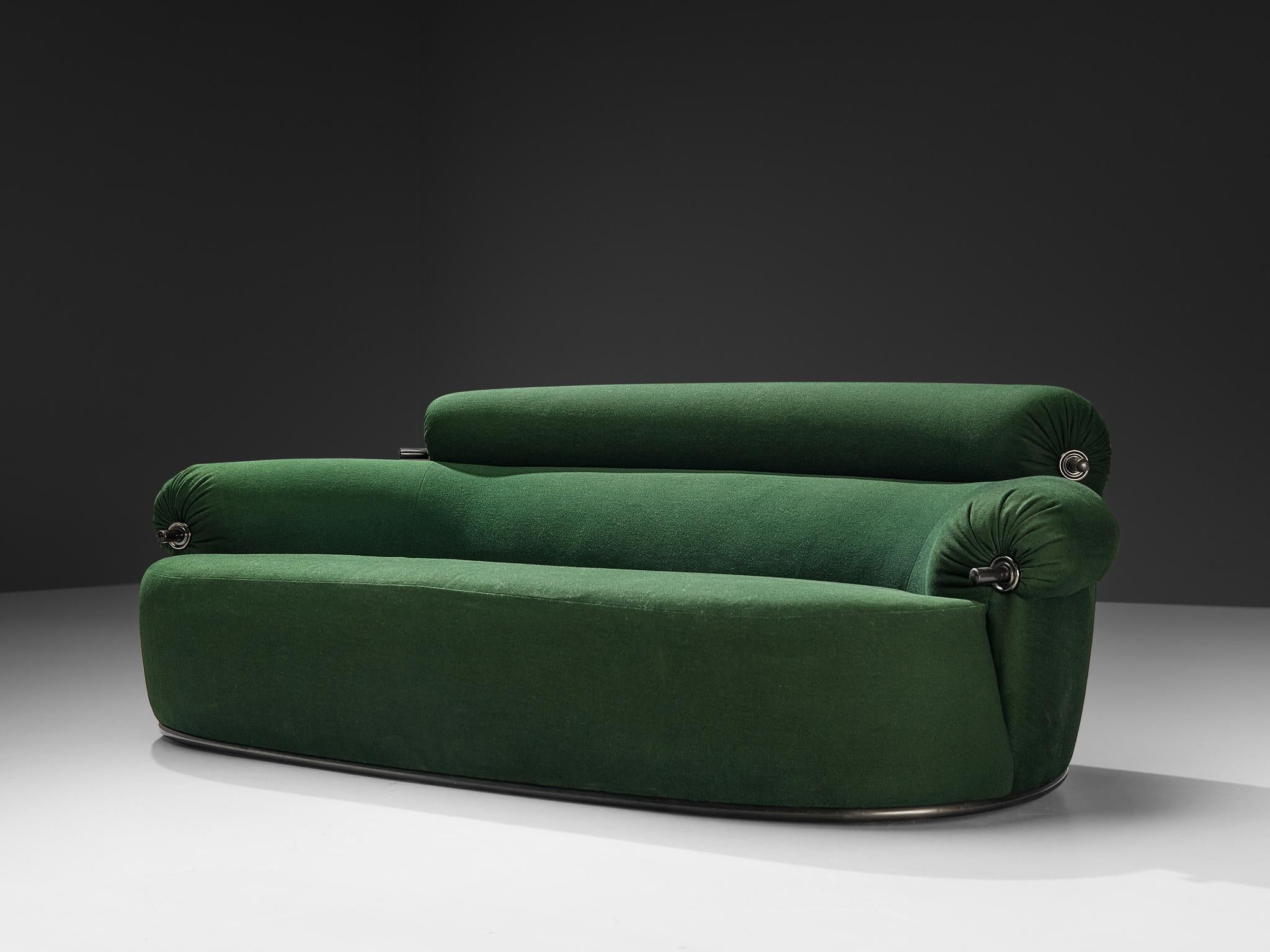 Luigi Caccia Dominioni for Azucena ‘Toro’ Sofa in Dark Forest Green Upholstery For Sale 2
