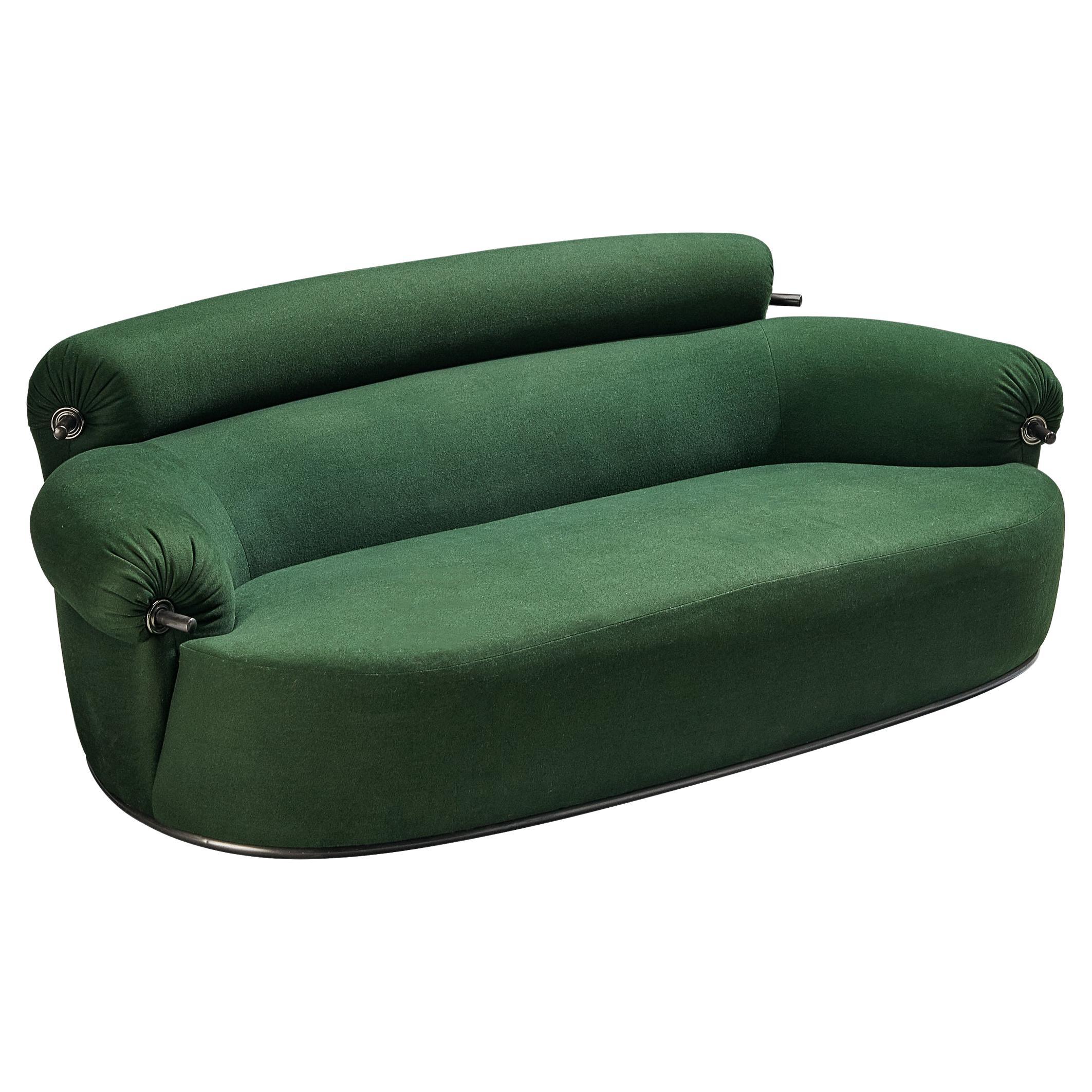 Luigi Caccia Dominioni für Azucena 'Toro' Sofa mit waldgrüner Polsterung im Angebot