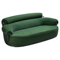 Vintage Luigi Caccia Dominioni for Azucena ‘Toro’ Sofa in Dark Forest Green Upholstery