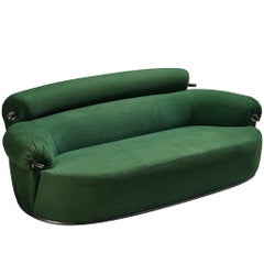 Luigi Caccia Dominioni for Azucena ‘Toro’ Sofa in Dark Forest Green Upholstery