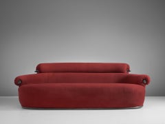 Luigi Caccia Dominioni pour Azucena:: canapé Toro:: tissu rouge:: Italie
