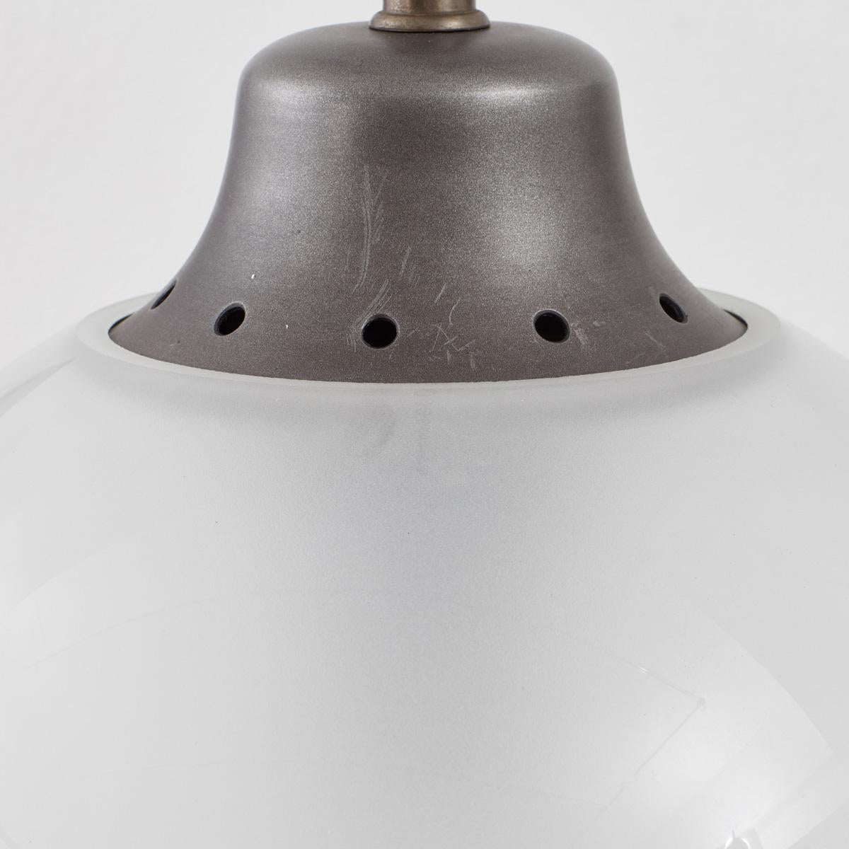 Mid-20th Century Luigi Caccia Dominioni LS10 Boccia Lamp with Milk Glass for Azucena, Italy 1964 For Sale