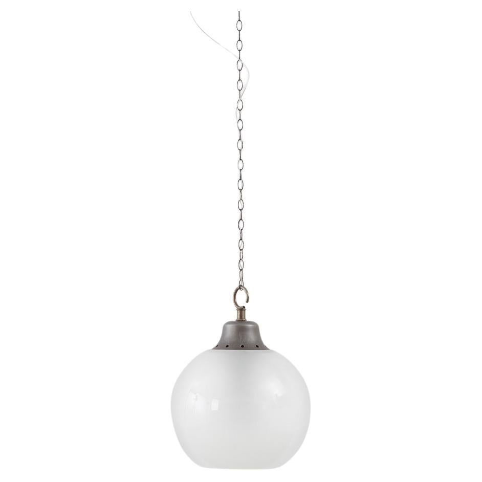 Luigi Caccia Dominioni LS10 Boccia Lamp with Milk Glass for Azucena, Italy 1964 For Sale