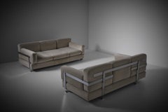 Luigi Caccia Dominioni 'Mod. Sofá "P11 Fasce Cromate" para Azucena, Italia, años 60