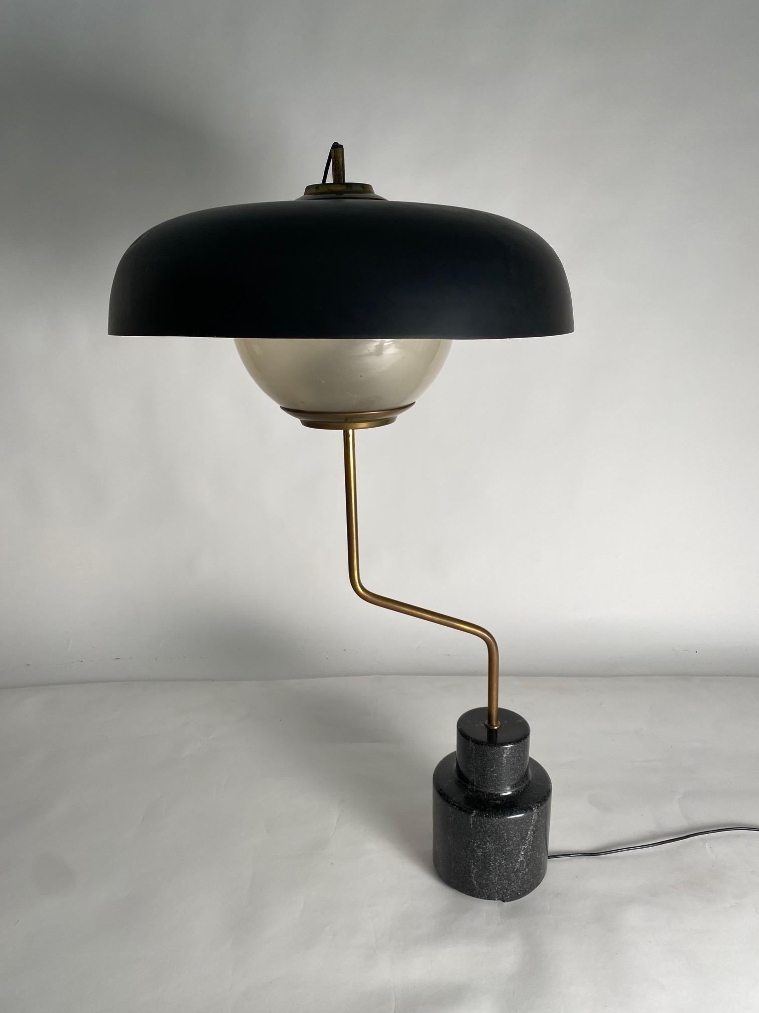 Mid-Century Modern Luigi Caccia Dominioni Monumental Mikado table lamp (Brass Version)  Italy, 1960 For Sale