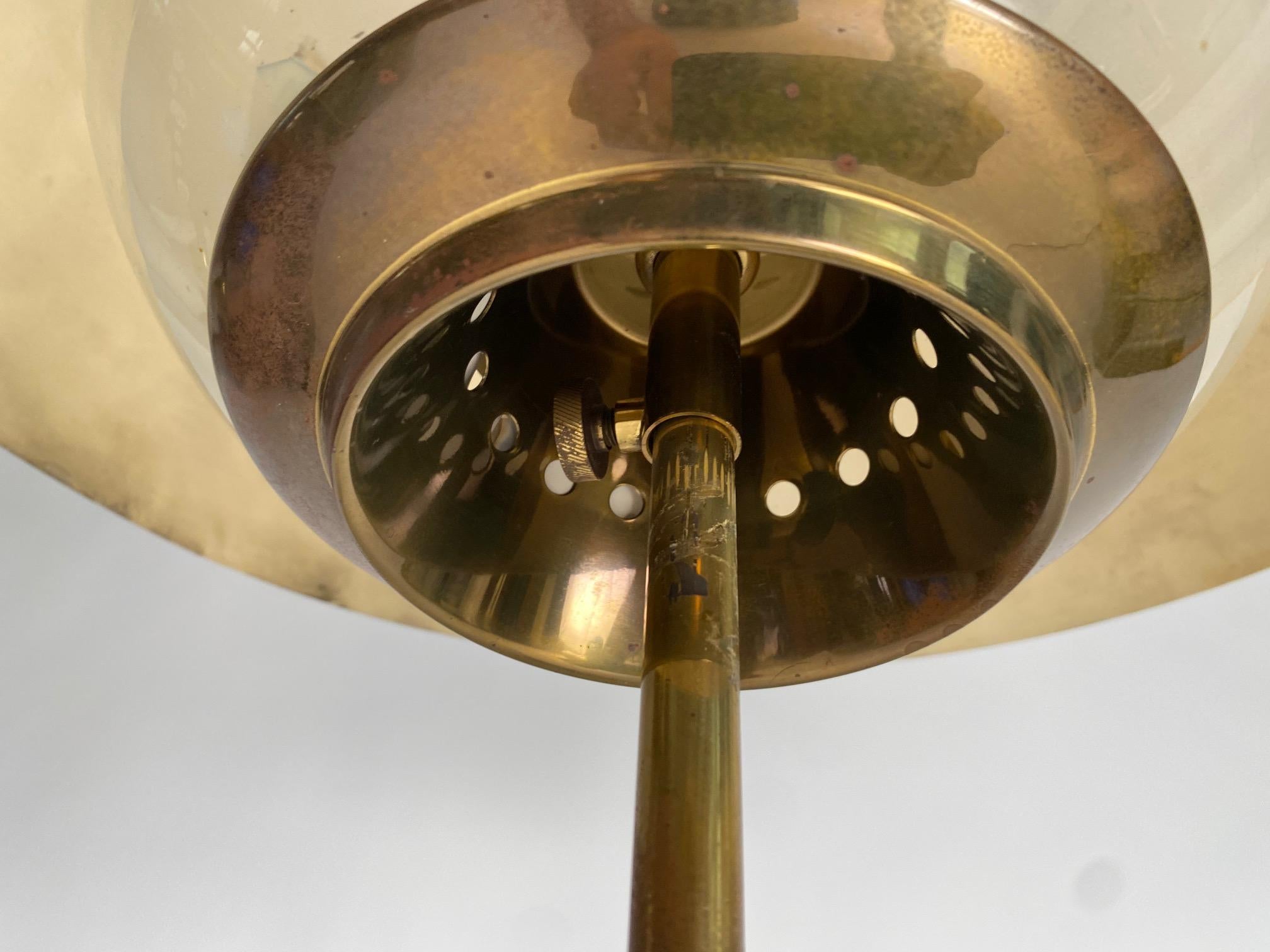 Metal Luigi Caccia Dominioni Monumental Mikado table lamp (Brass Version)  Italy, 1960 For Sale