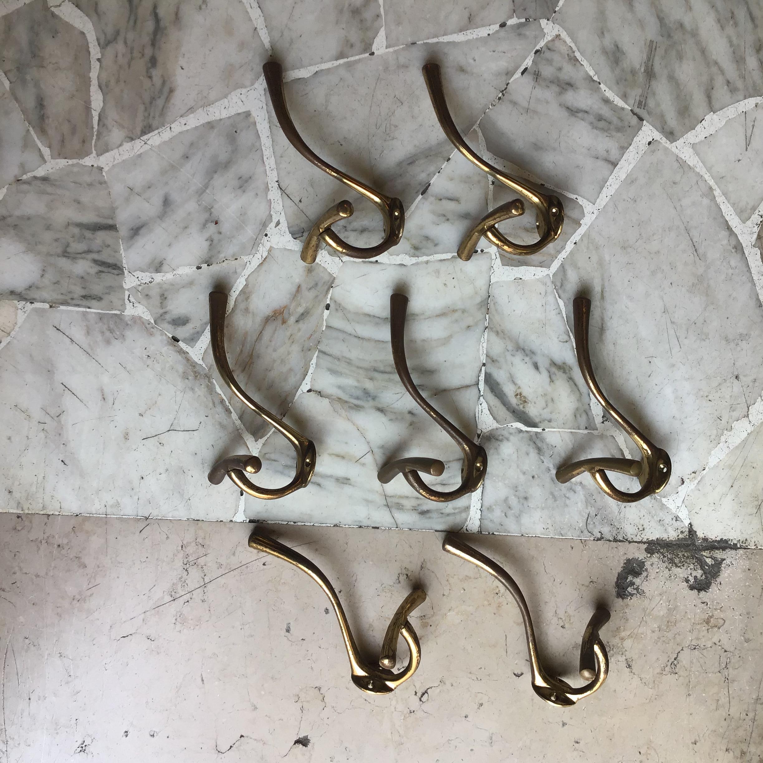 Other Luigi Caccia Dominioni N 7 Coat Hangers Brass, 1950, Italy  For Sale