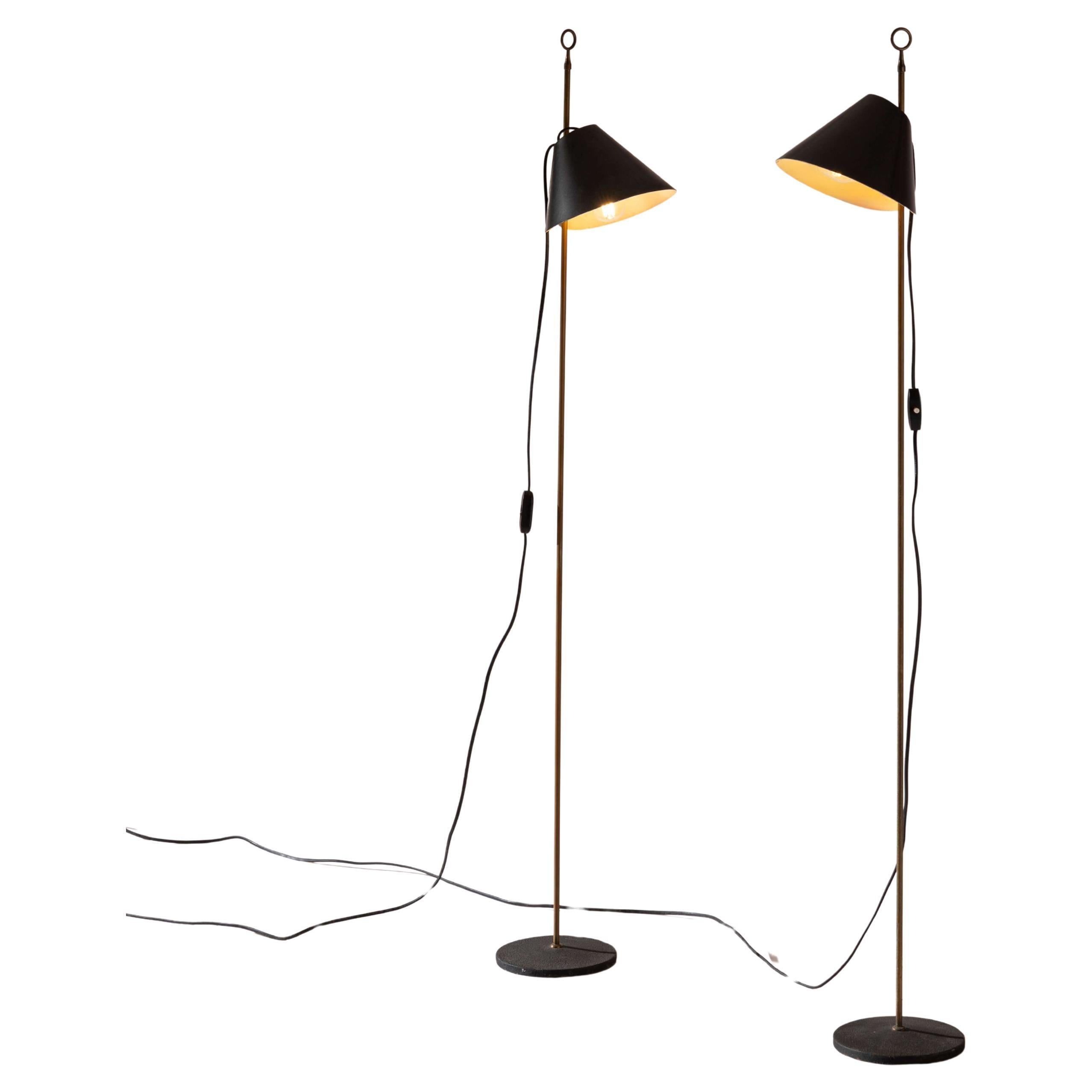Luigi Caccia Dominioni paire de lampadaires Monachella pour Azucena, Italie, années 1950
