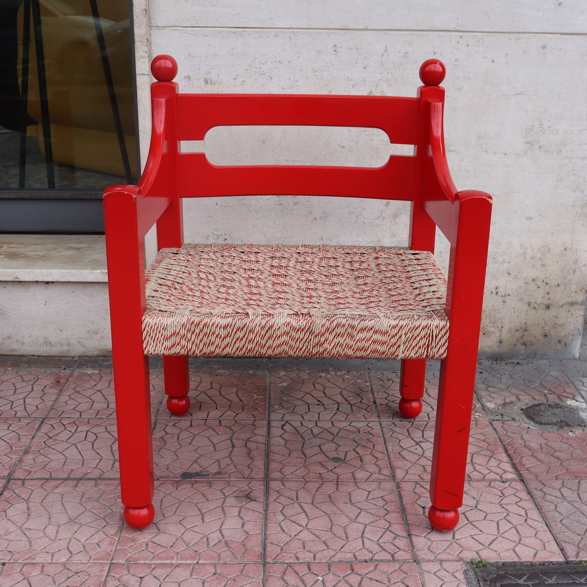Coppia di poltrone in legno rosso di Luigi Caccia Dominioni per Azuneca, Italia, anni '60 3