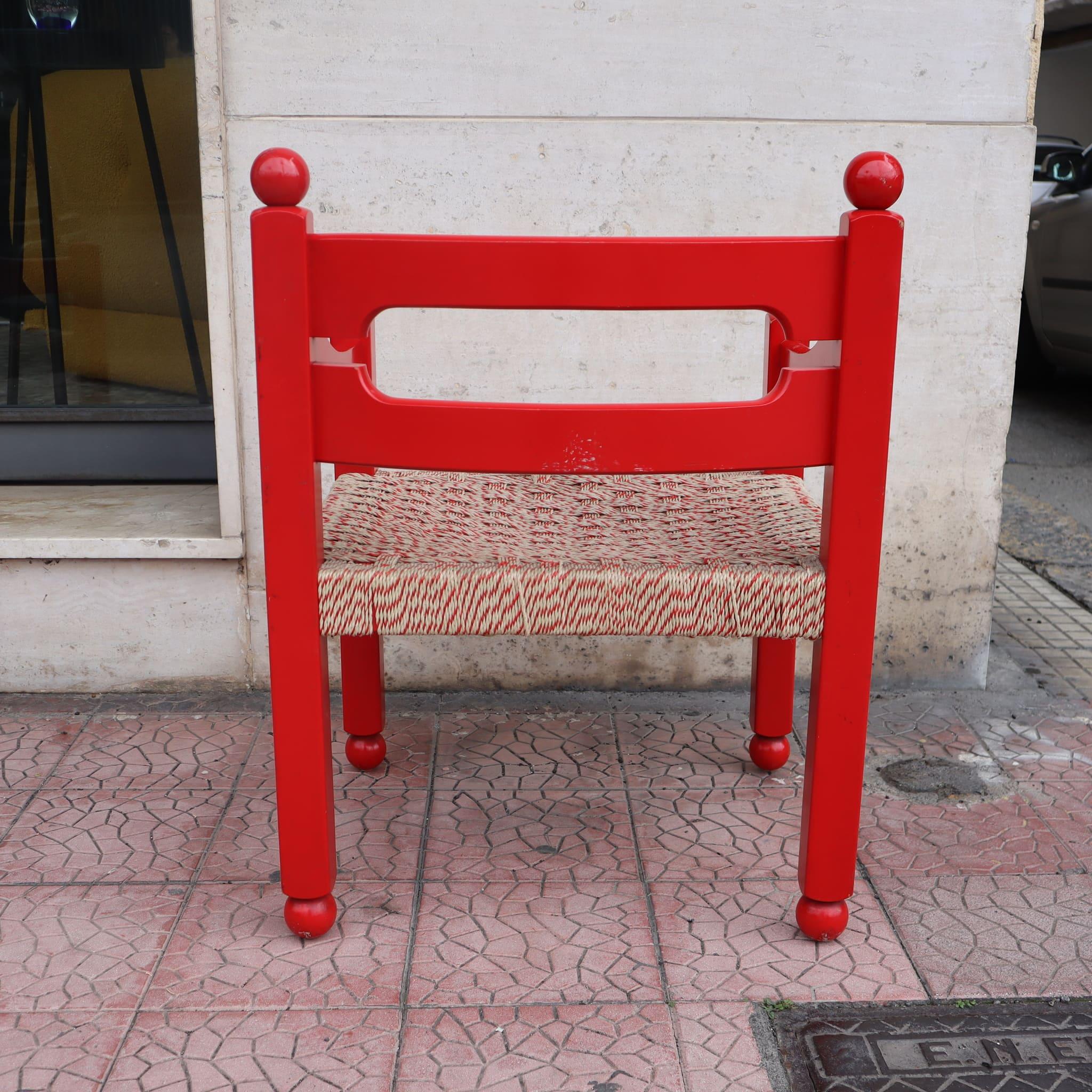 Coppia di poltrone in legno rosso di Luigi Caccia Dominioni per Azuneca, Italia, anni '60 5
