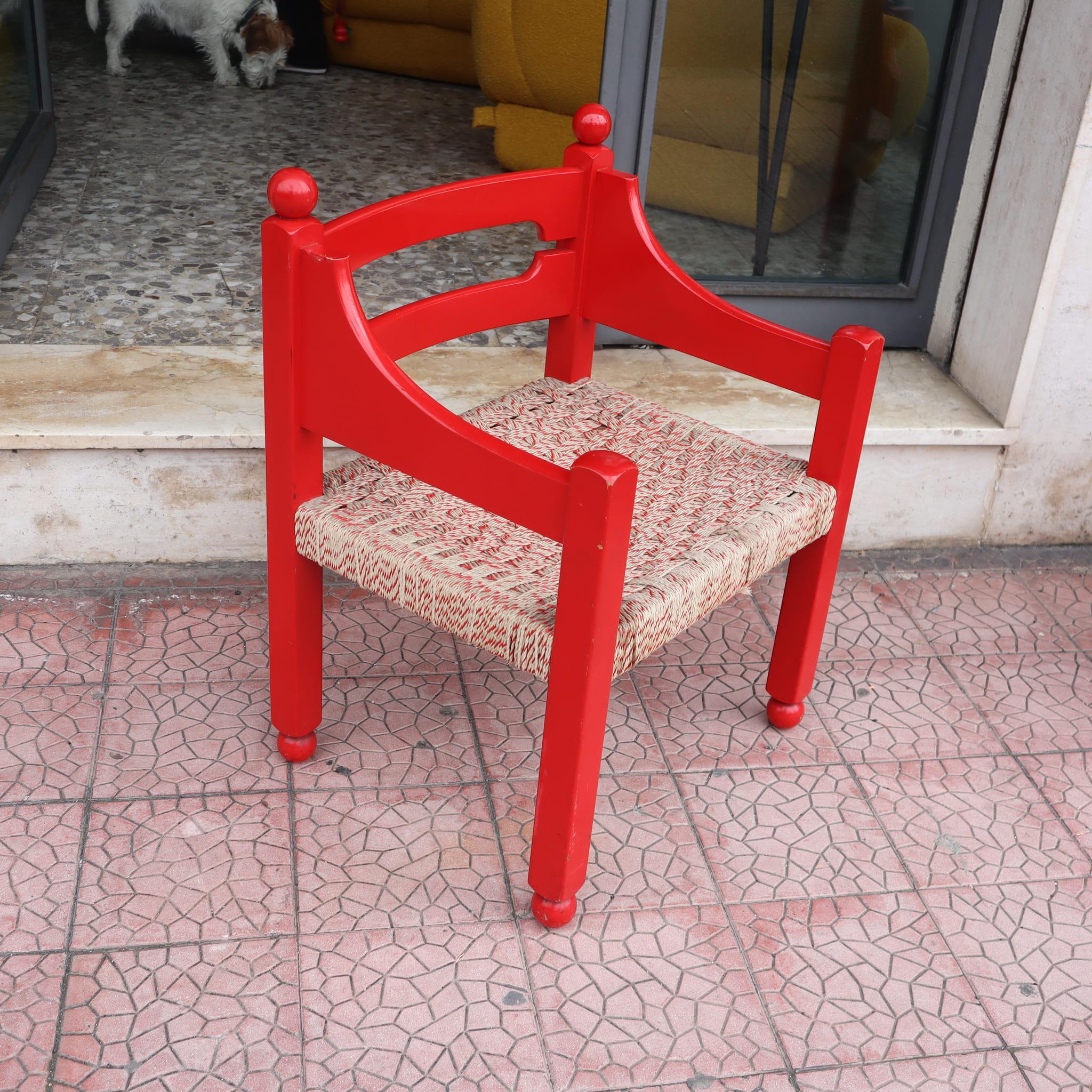 Coppia di poltrone in legno rosso di Luigi Caccia Dominioni per Azuneca, Italia, anni '60 7