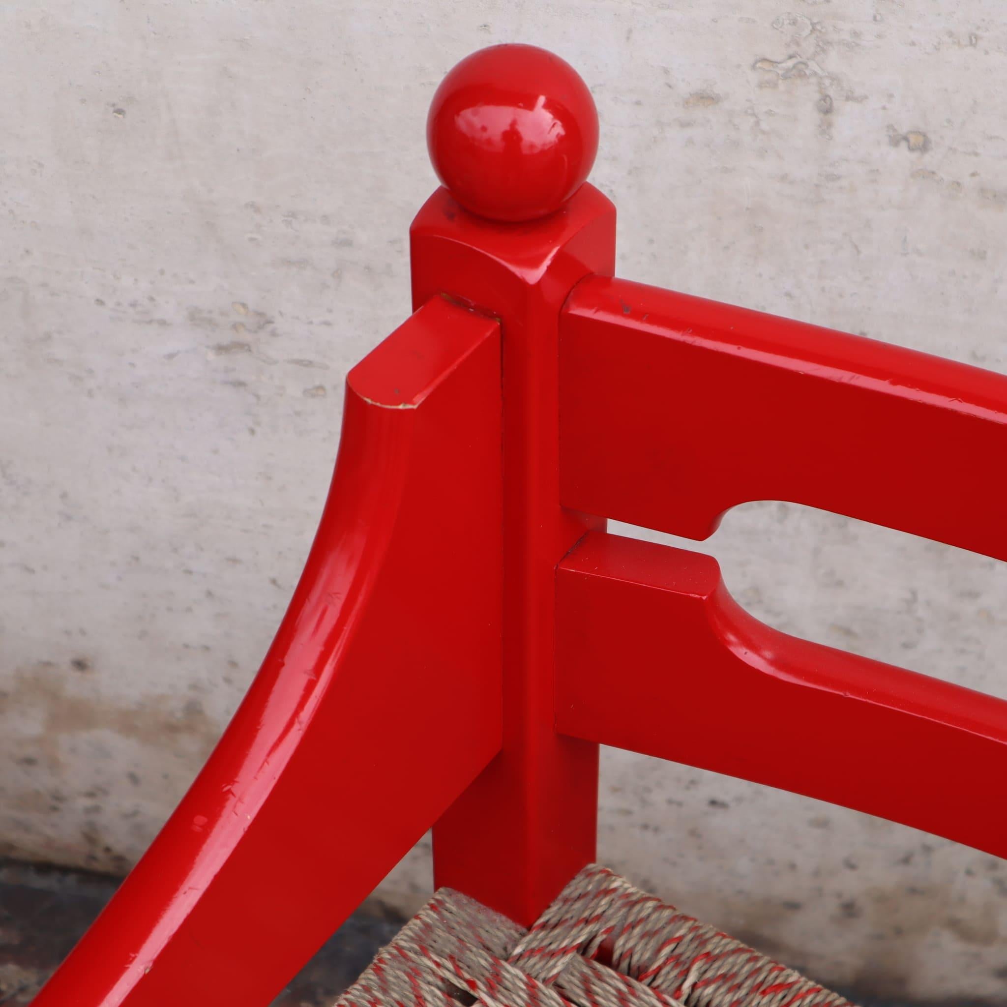 Mid-Century moderno Coppia di poltrone in legno rosso di Luigi Caccia Dominioni per Azuneca, Italia, anni '60