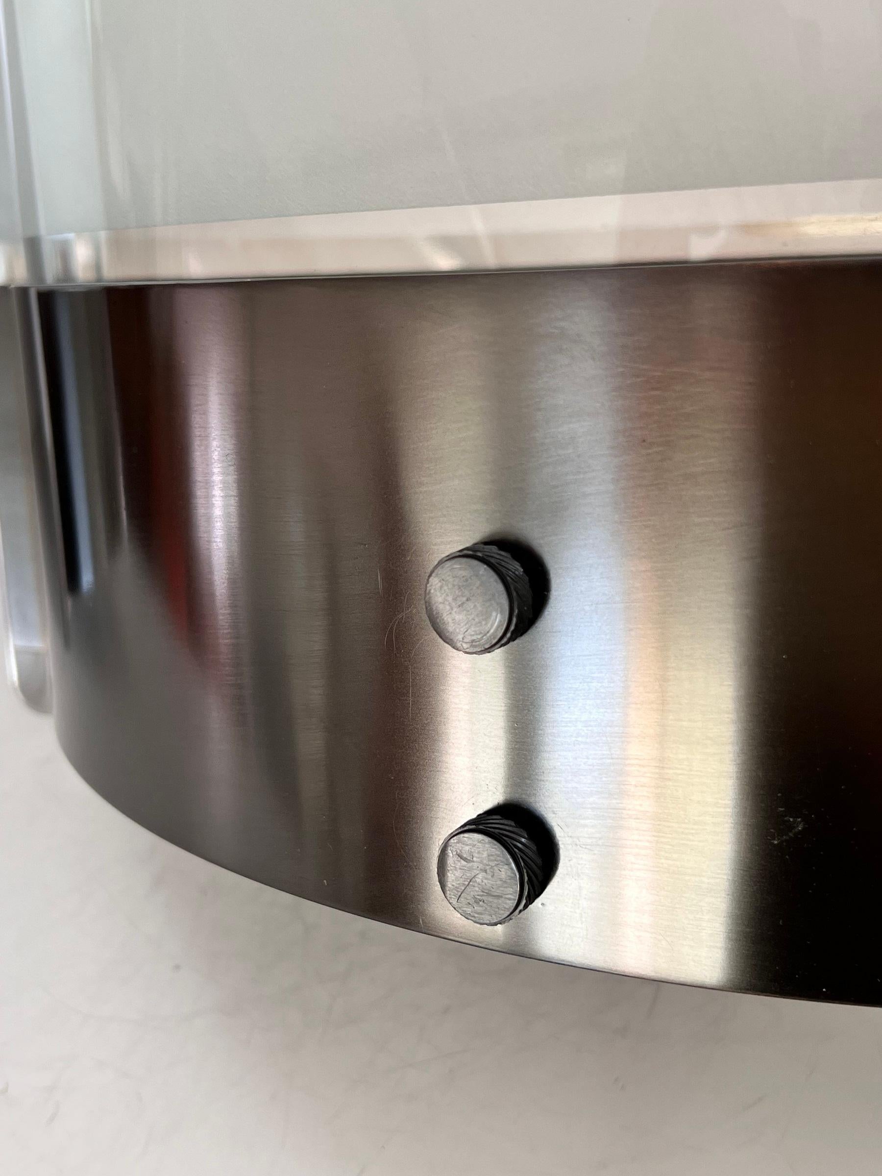 20th Century Luigi Caccia Dominioni Pair Wall Sconces LP19 Monaco in Steel and Glass, 1970s For Sale