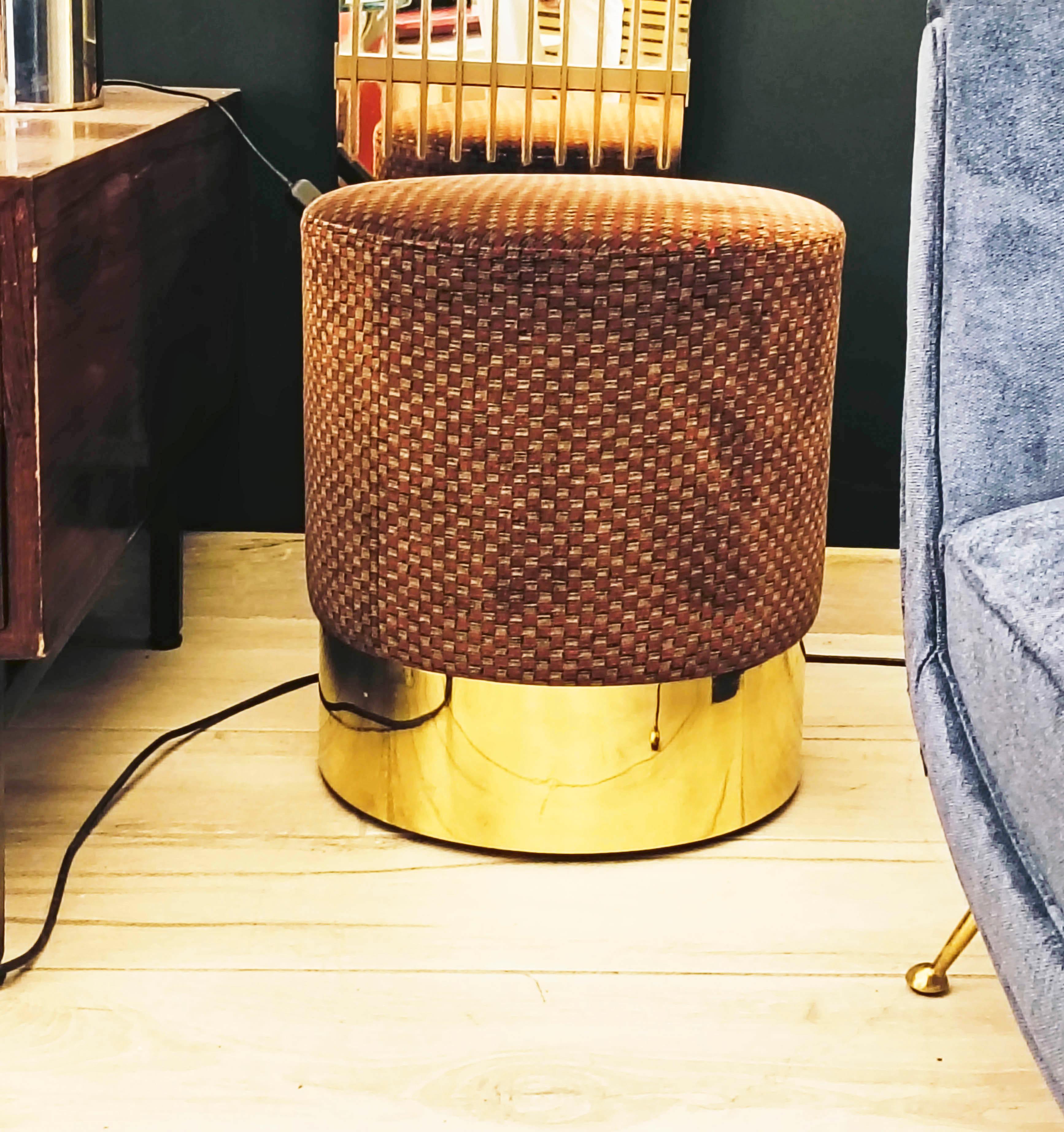 Mid-Century Modern Luigi Caccia Dominioni for Azucena Pouf Stool Mod. Cylindre, Italie 1960 en vente