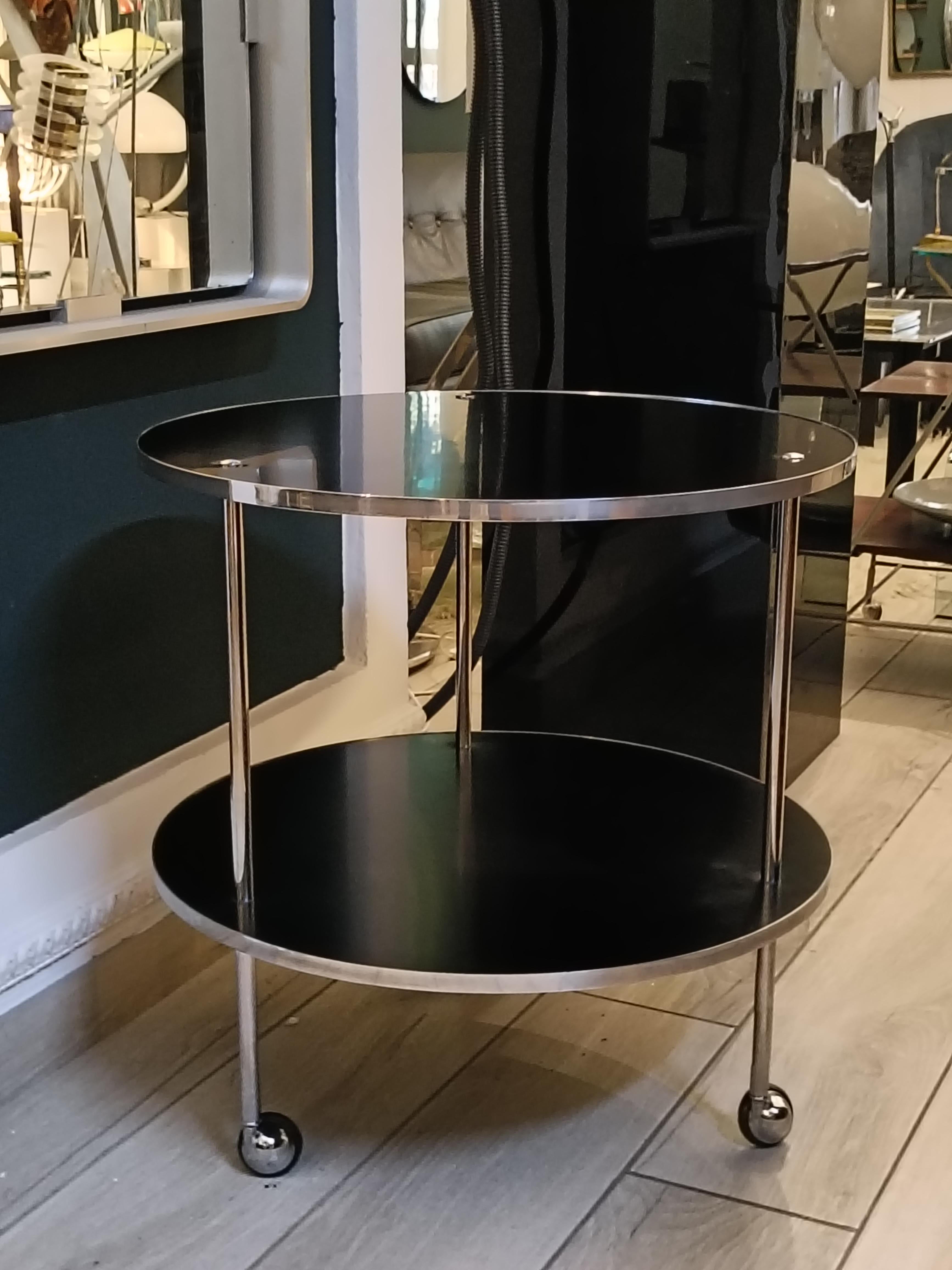 Luigi Caccia Dominioni for Azucena Coffee Table Cart Mod. T6 on Two Floors, Italy In Good Condition In Naples, IT