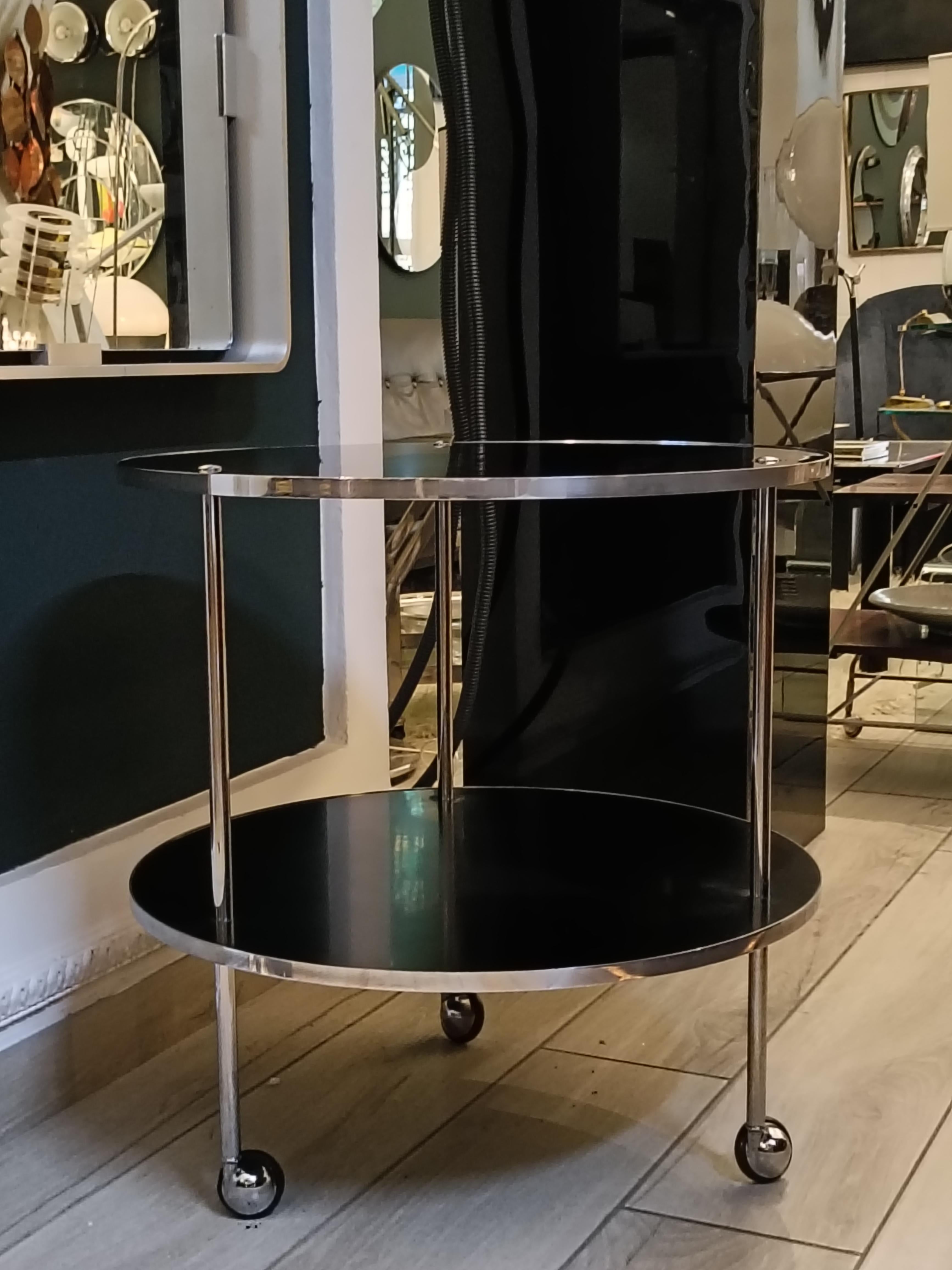 Mid-20th Century Luigi Caccia Dominioni for Azucena Coffee Table Cart Mod. T6 on Two Floors, Italy